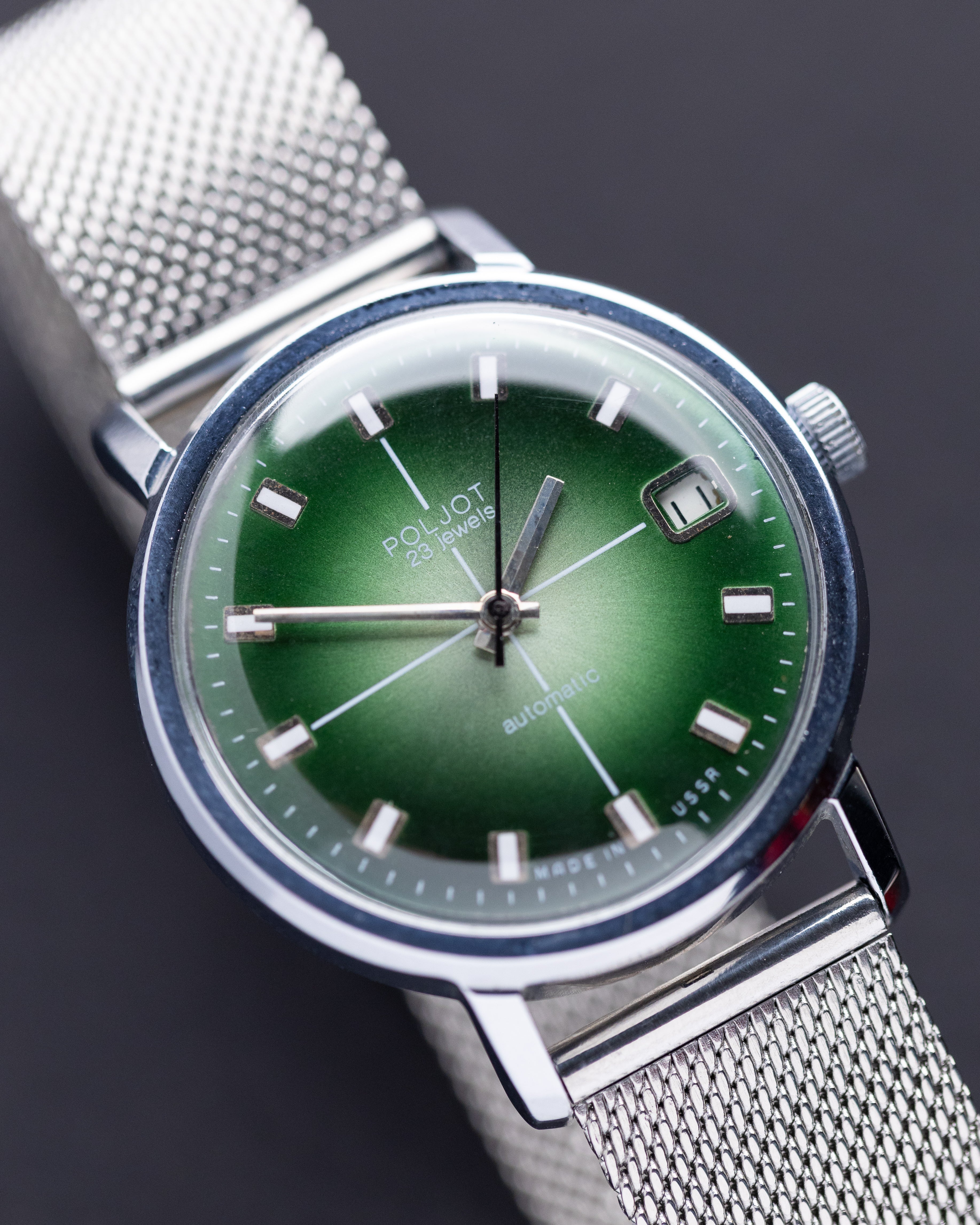 Vintage Poljot Automatic 2616.2H, Unique green dial, Soviet Watch - DuMarko