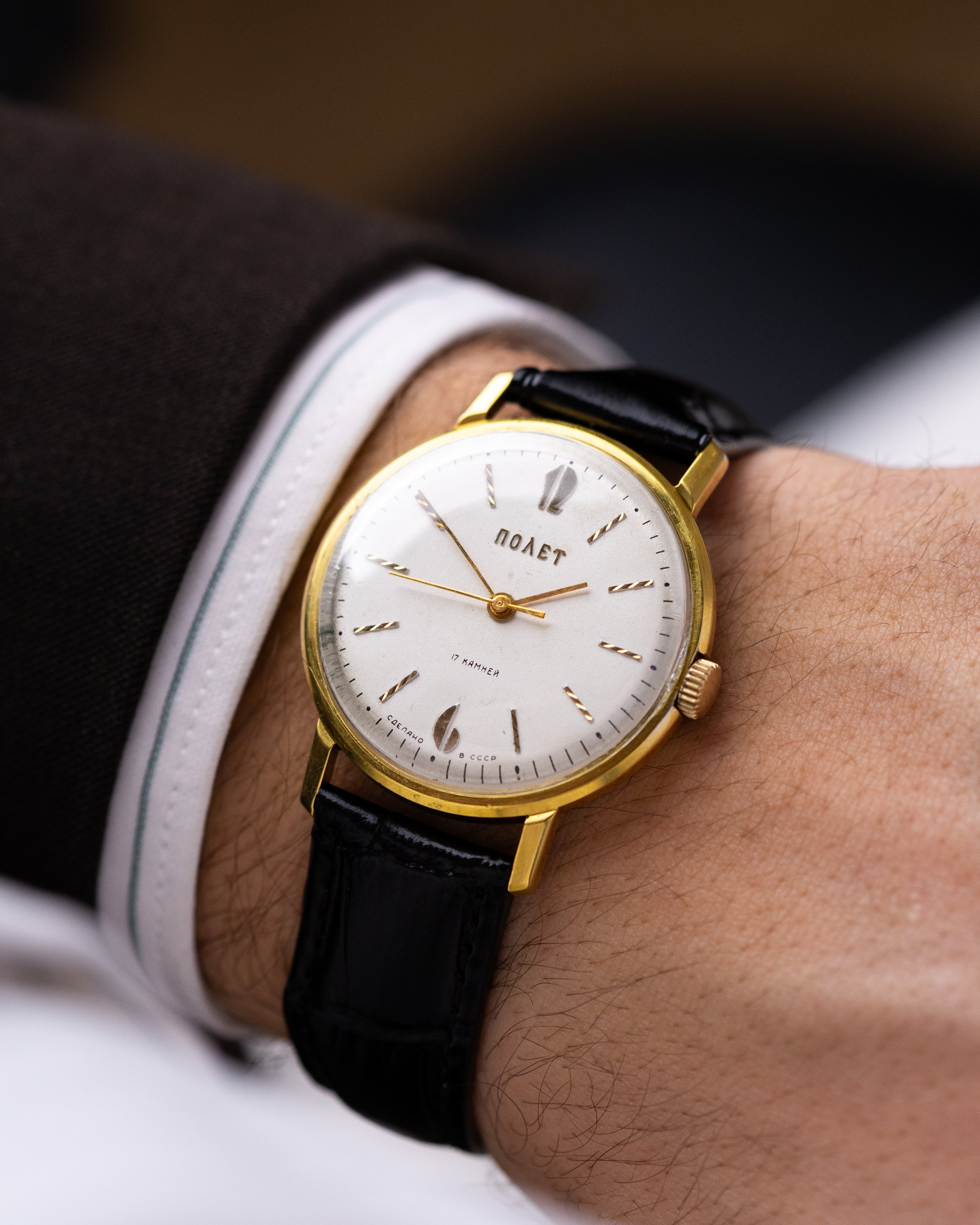 Vintage Poljot, Rare Soviet Watch, Rare Screw - like Applied Indices from 1970's, Made in USSR - DuMarko