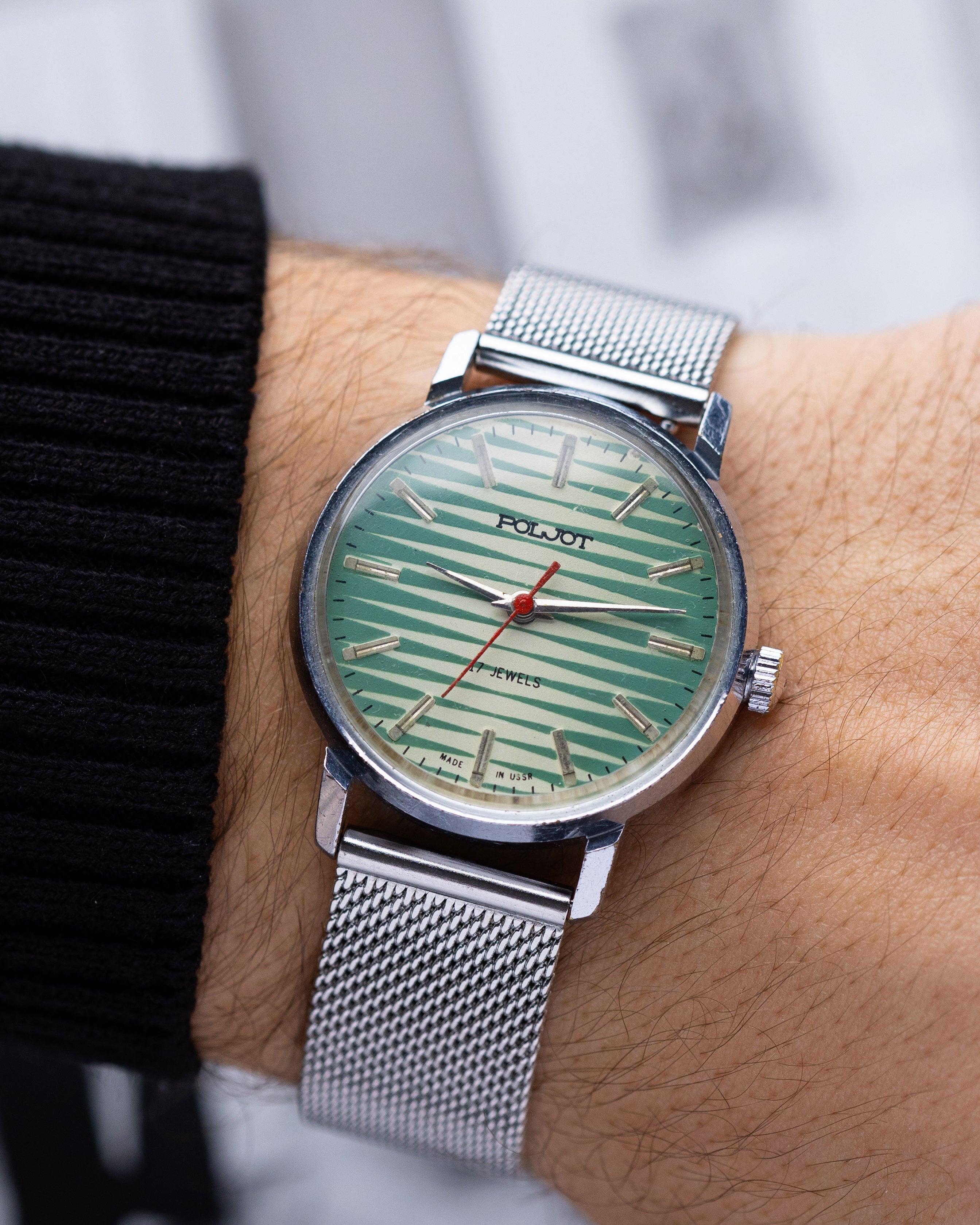 Vintage Poljot, Unique Striped Green Dial, Soviet Watch - DuMarko