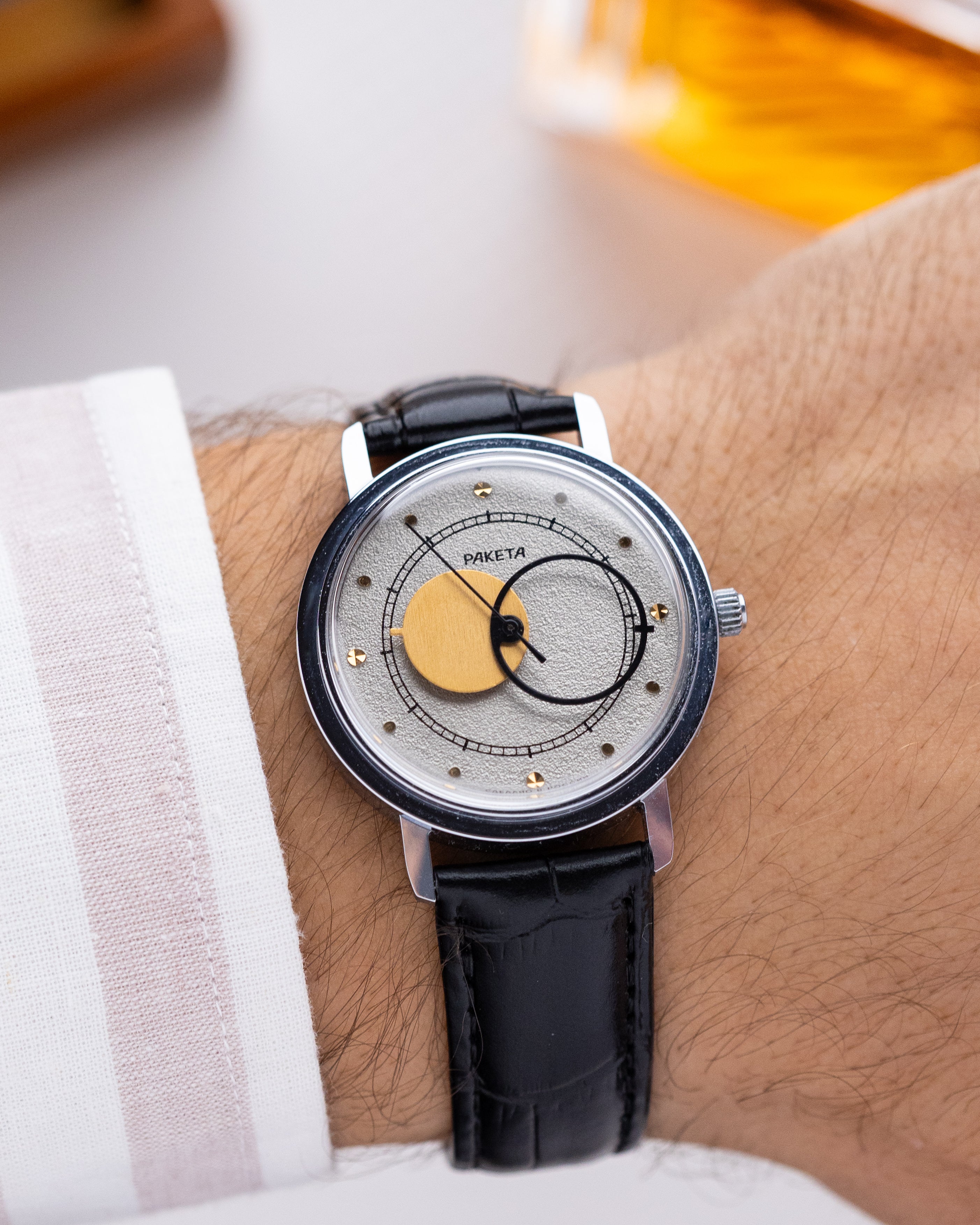 Vintage Raketa Kopernik, Soviet Watch "Copernicus Night", Silver Dial, Original Box and Documents - DuMarko