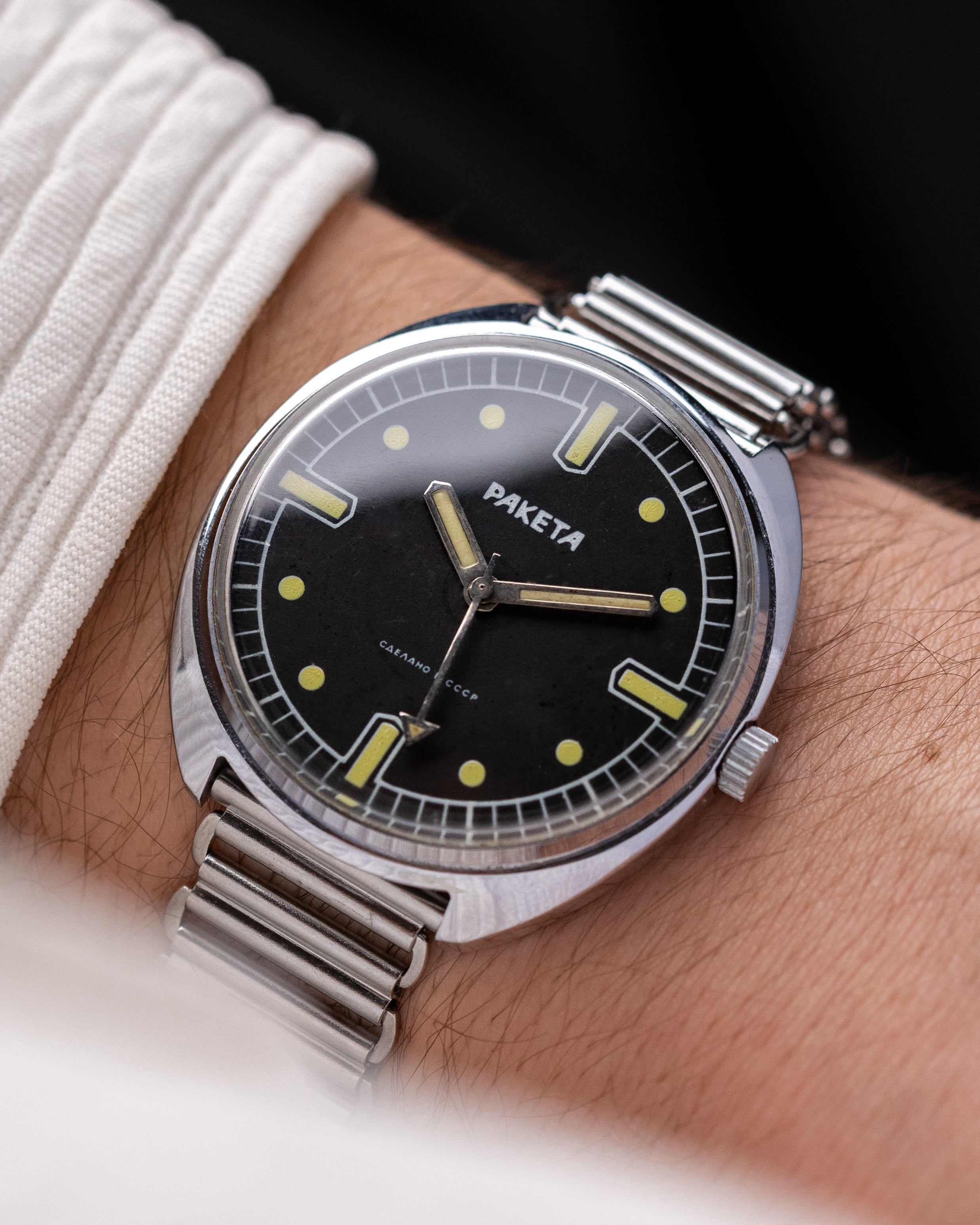 Vintage Raketa Military, Black Dial, Soviet Watch from 1980's - DuMarko