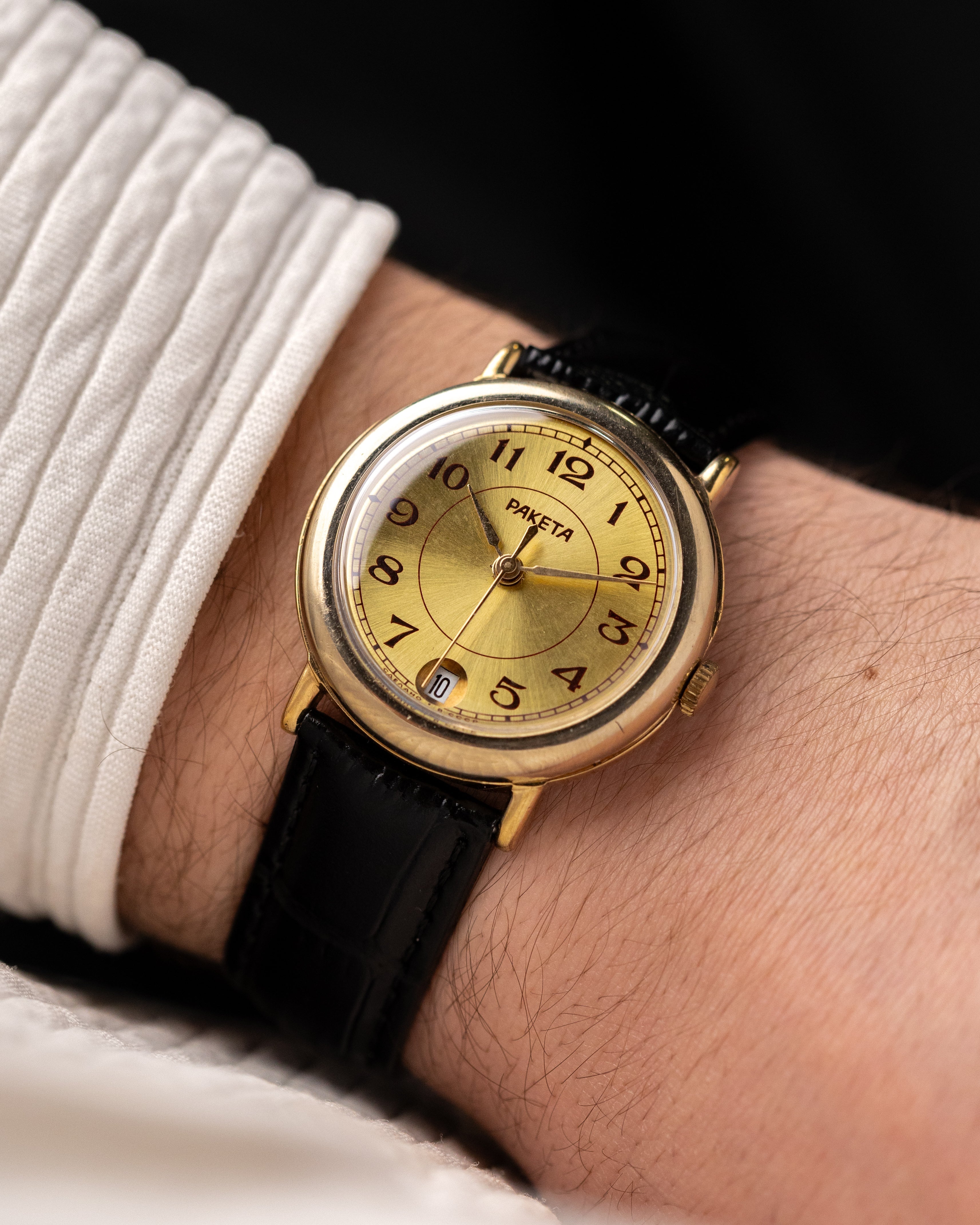 Vintage Raketa Soviet Watch, Cal. 2614.Н Golden Sector Dial from 1980's - DuMarko