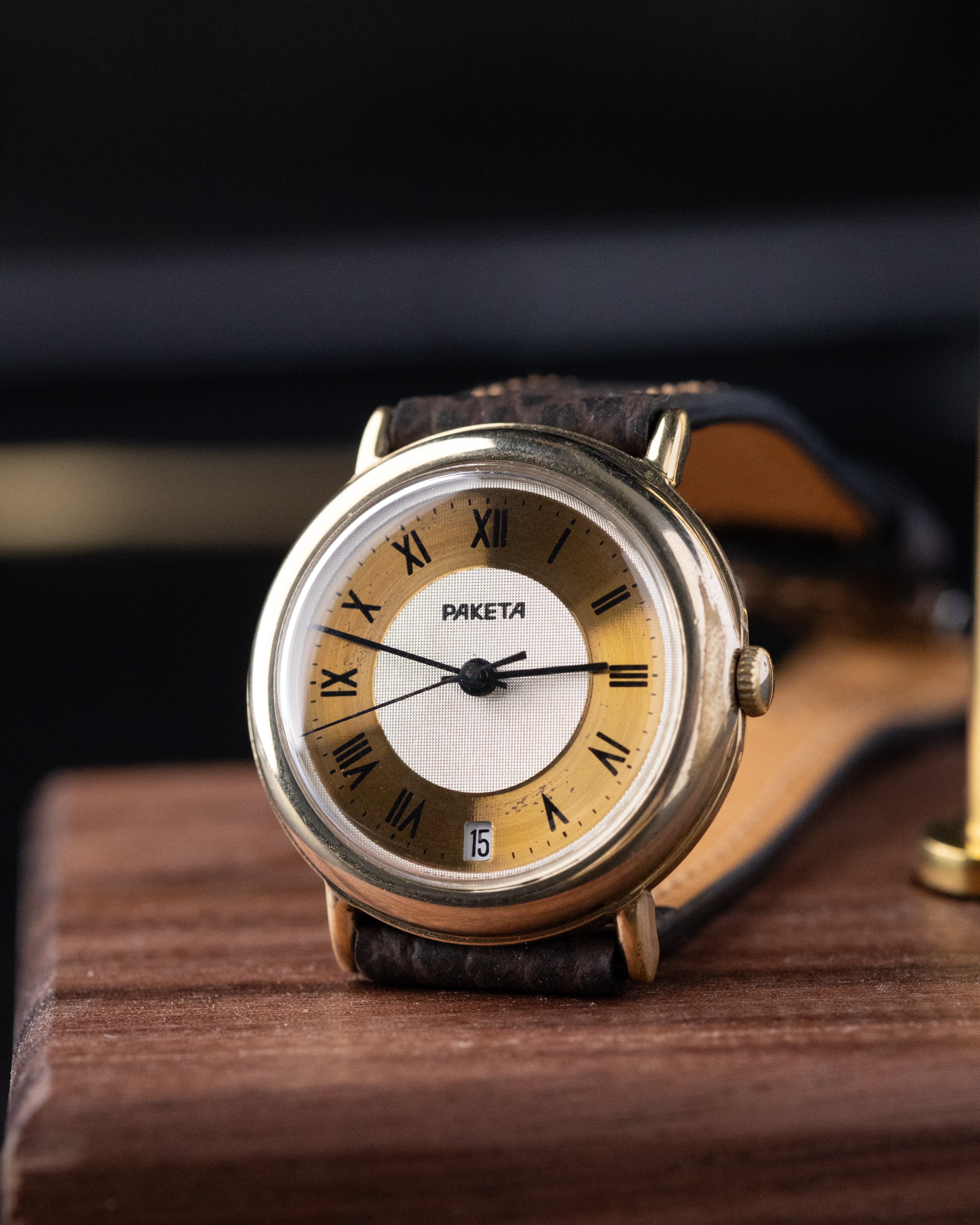 Vintage Raketa Soviet Watch, Two - tone Dial, Date Window, Roman Numerals from 1980's - DuMarko