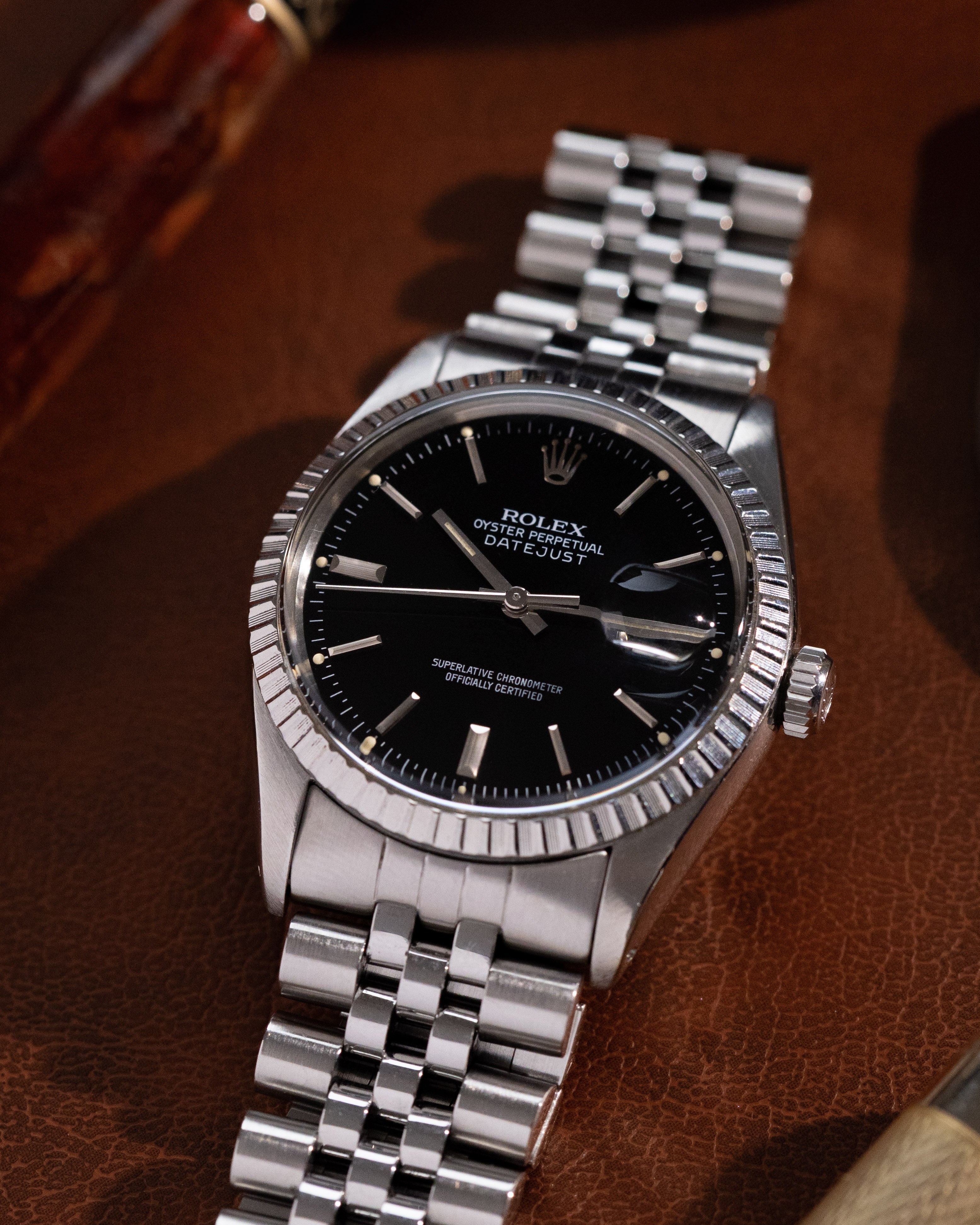 Vintage Rolex Datejust 36, Ref. 16030, Black Dial, Engine-Turned Bezel, Original Jubilee Bracelet, Circa 1978 - DuMarko
