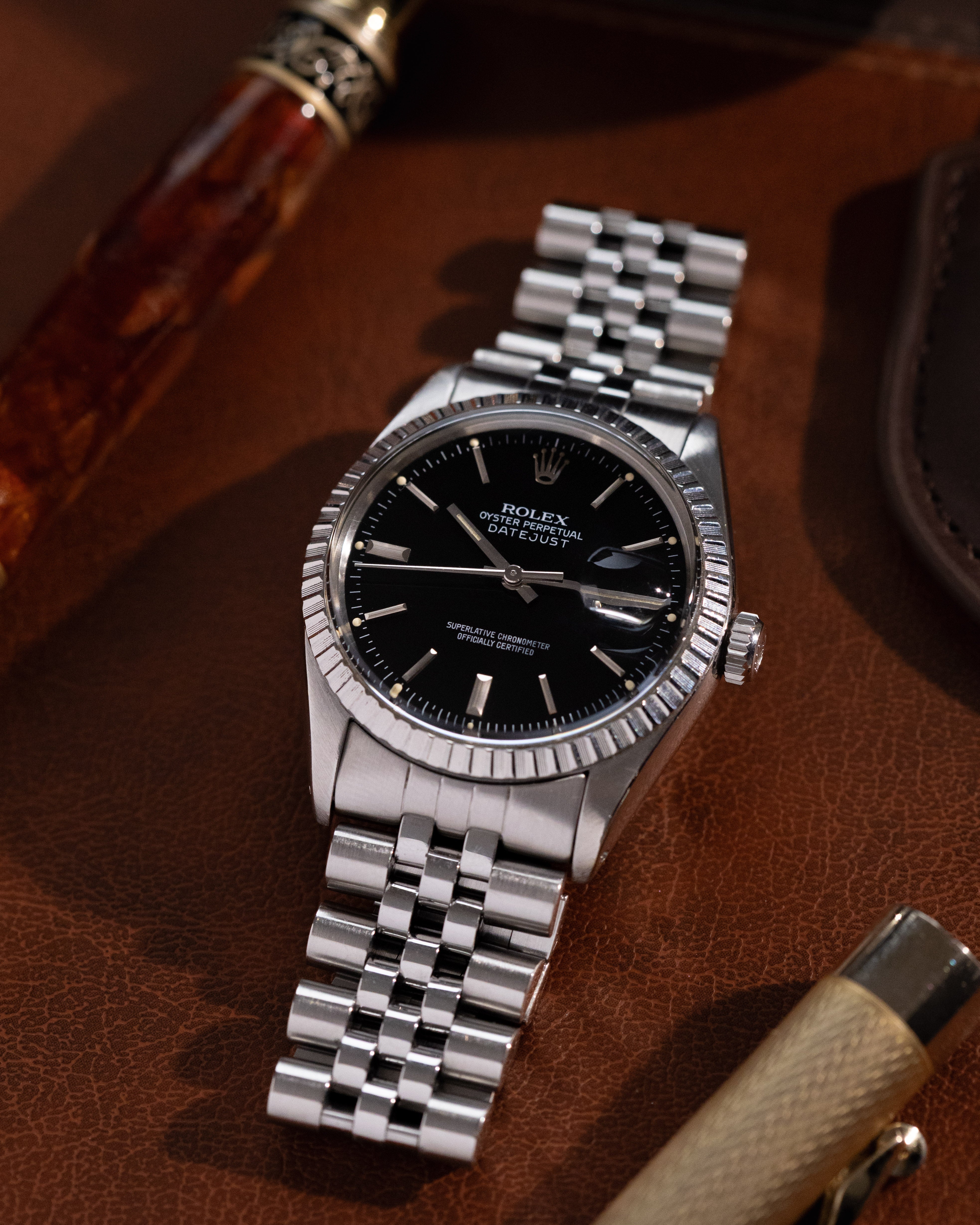 Vintage Rolex Datejust 36, Ref. 16030, Black Dial, Engine-Turned Bezel, Original Jubilee Bracelet, Circa 1978 - DuMarko