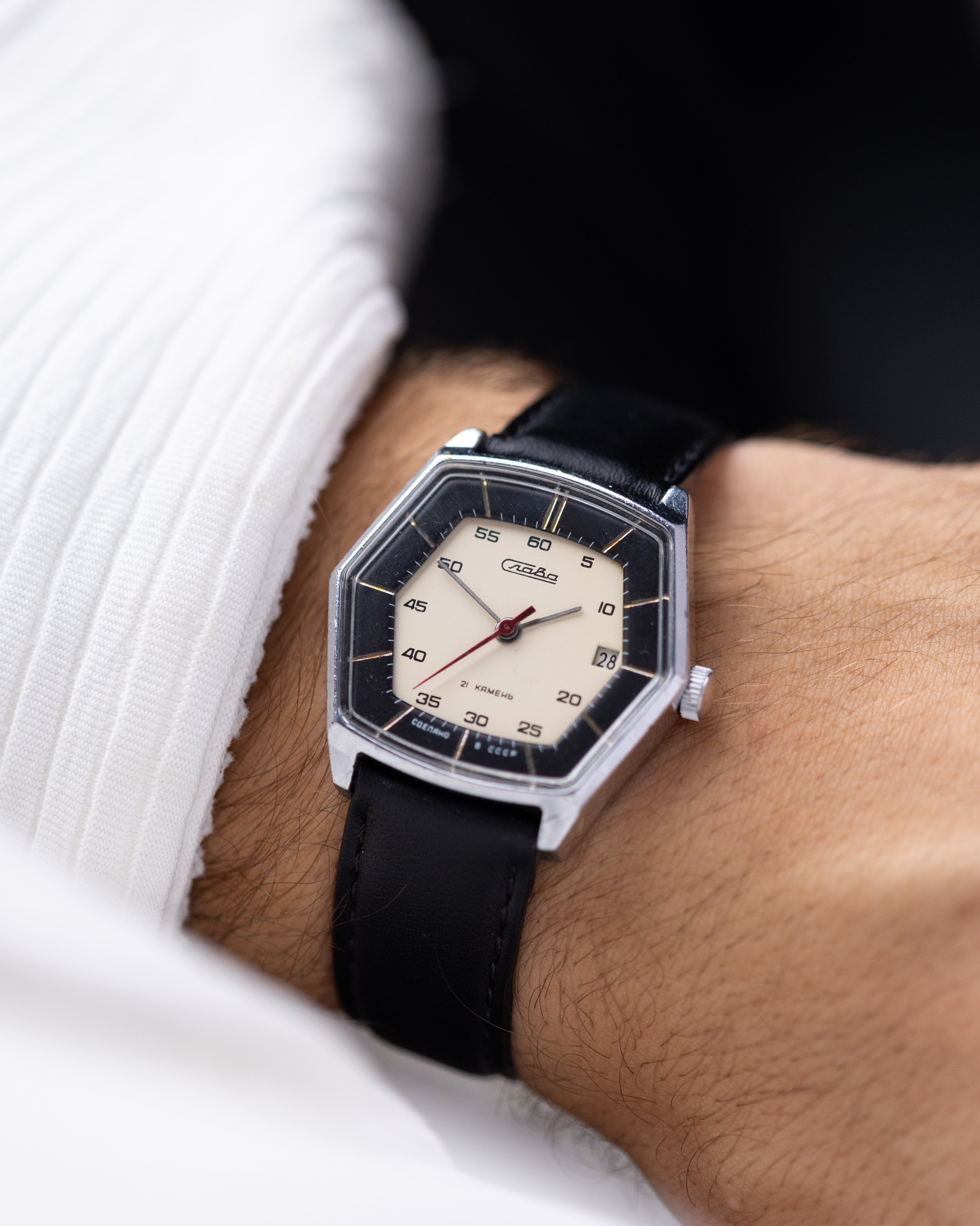 Vintage Slava Hexagon, Two - tone dial, Rare Soviet Watch - DuMarko