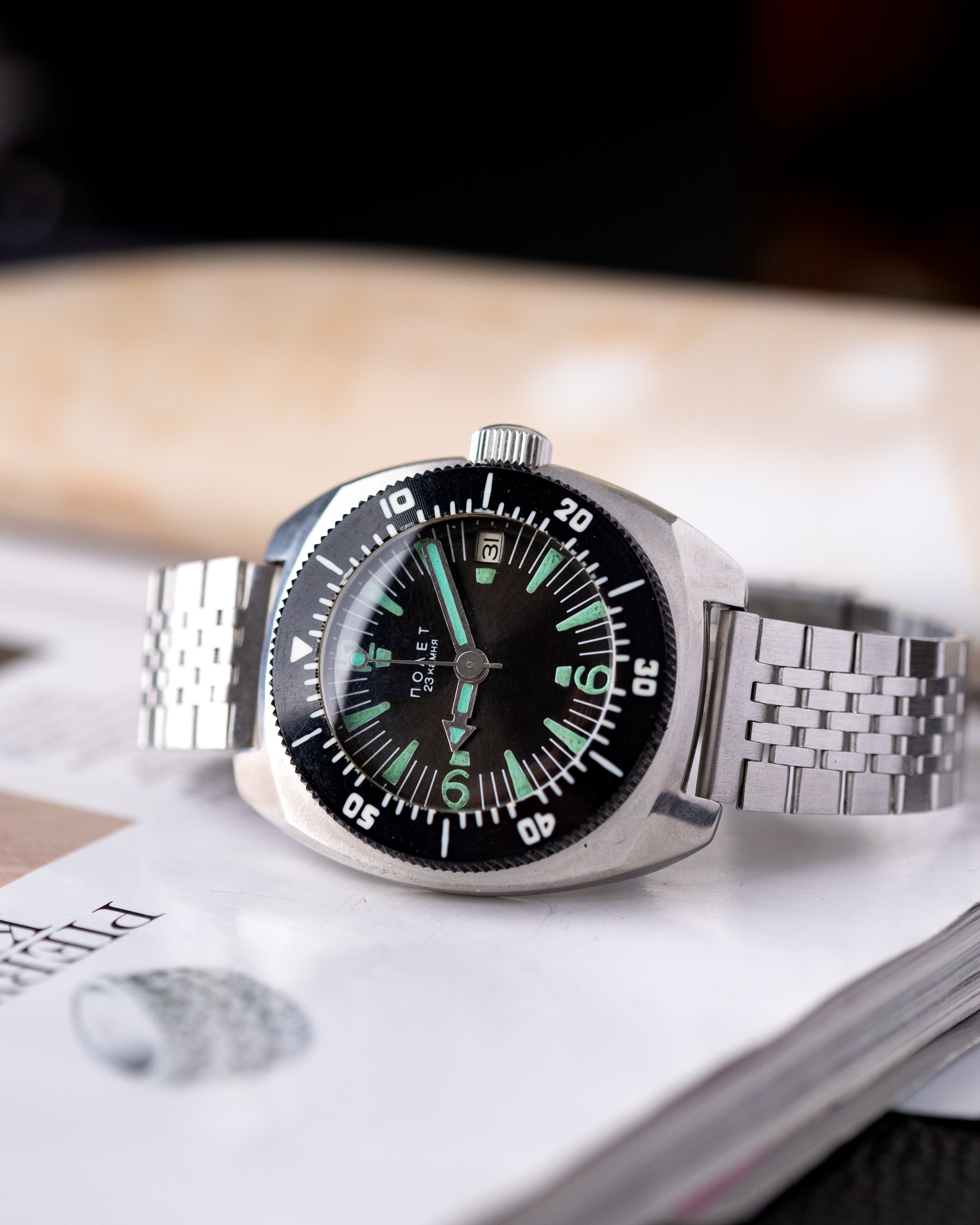 Vintage Soviet Diver's Watch Poljot Amphibia, Cal. 2616.2H from