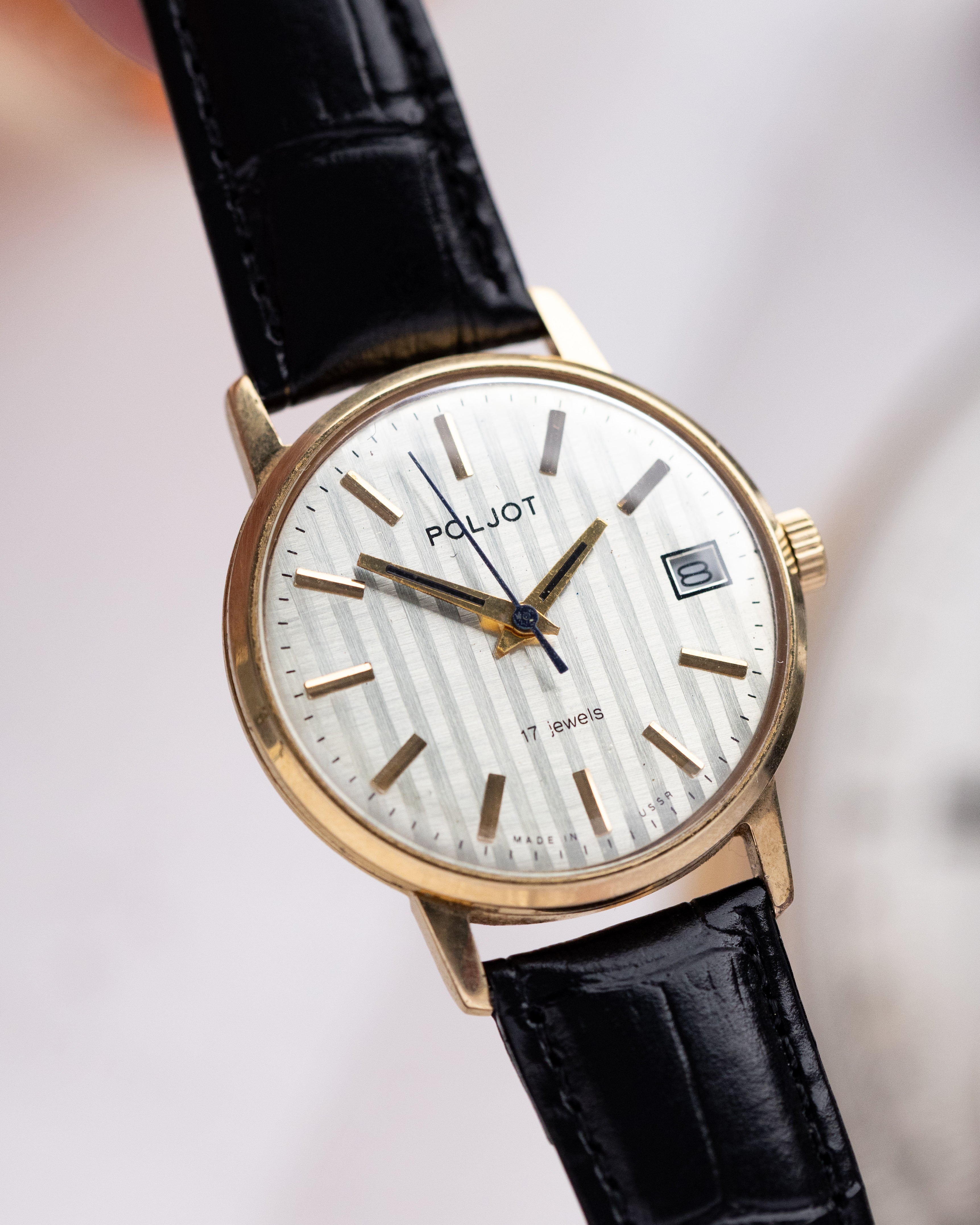 Vintage Soviet Poljot Dress Watch, Striped Holographic Dial from 1980’s - DuMarko