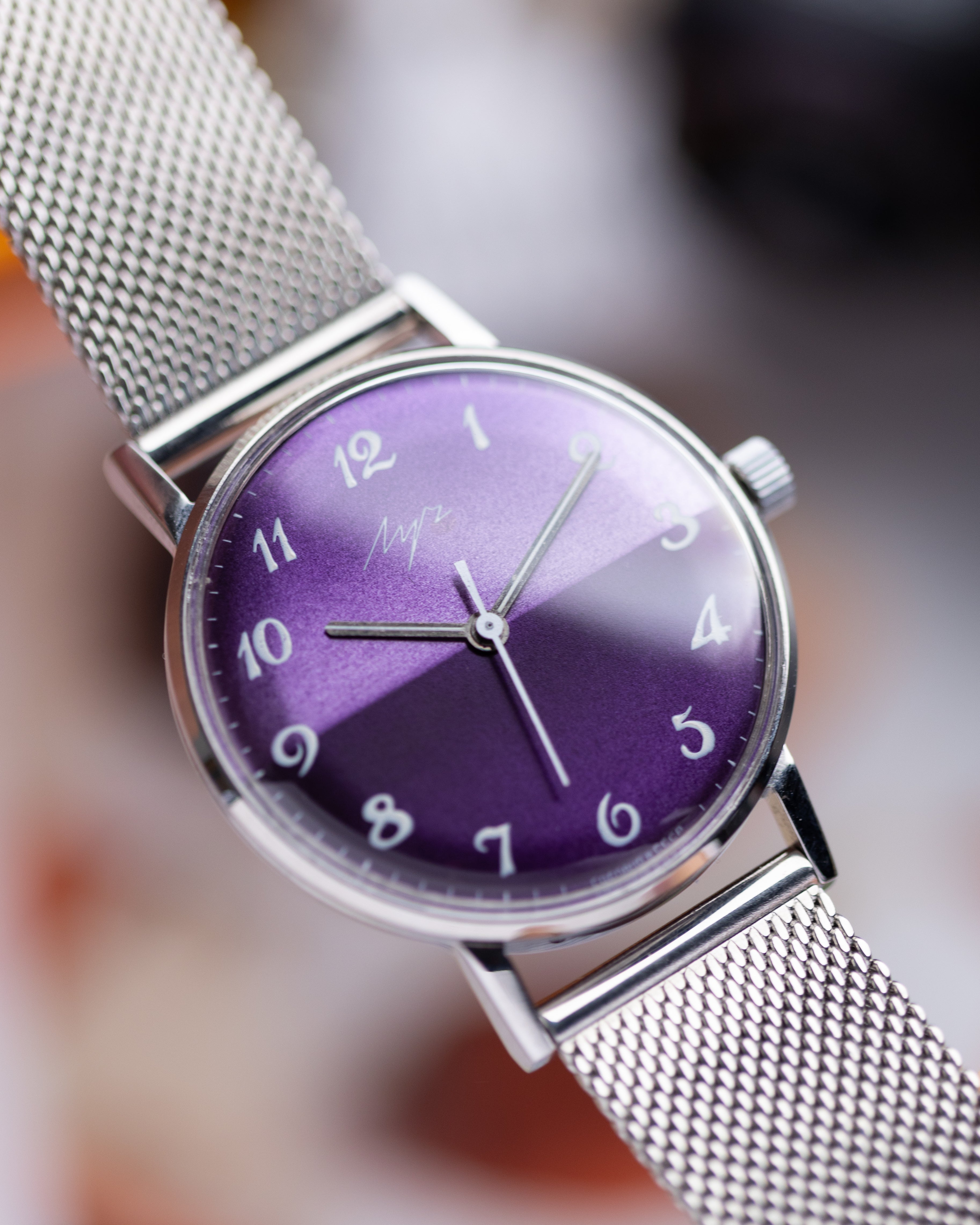 Vintage Soviet Watch "Luch" Unique purple dial, Extra slim - DuMarko