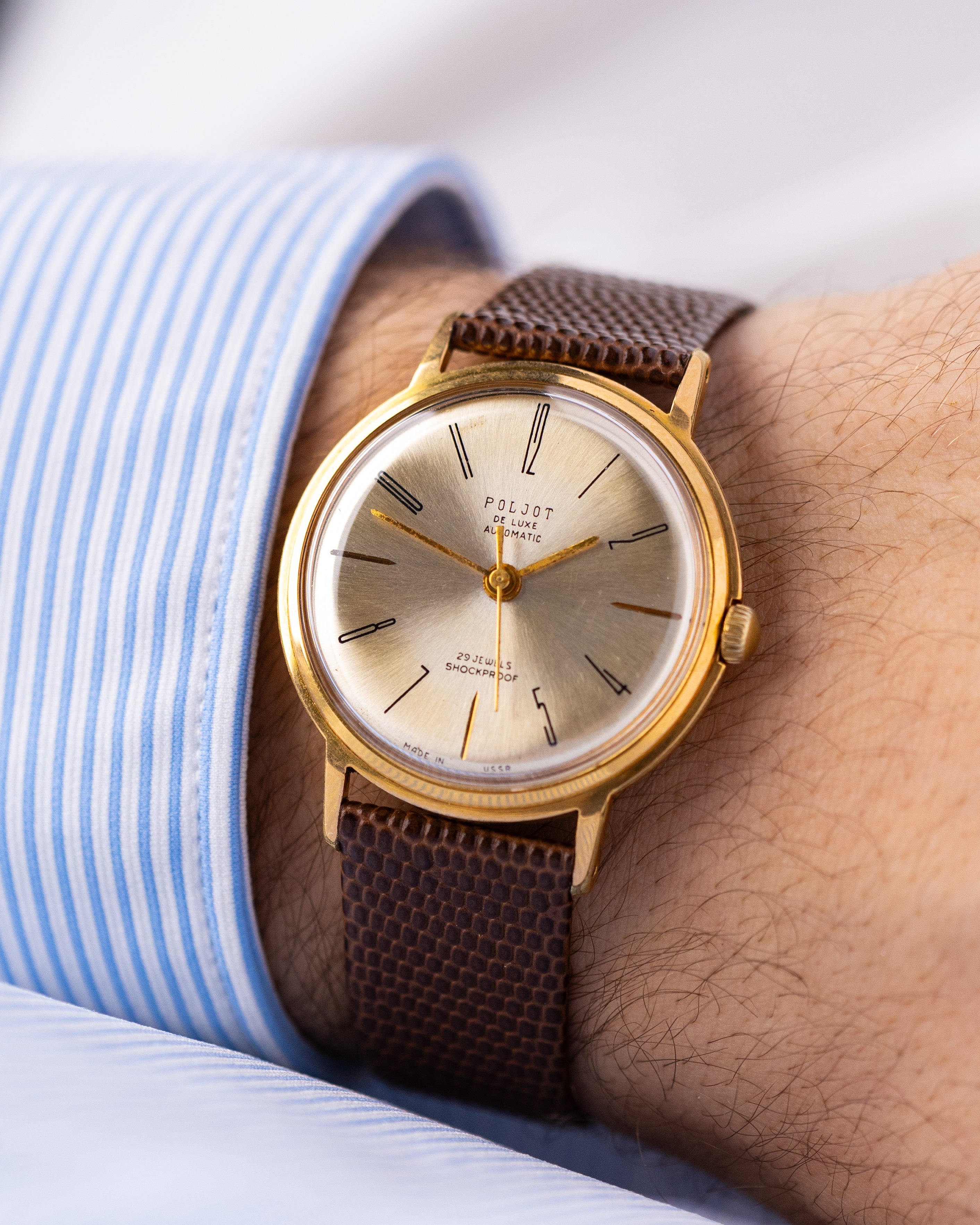 Vintage Soviet Watch Poljot De Luxe Automatic, Cal. 2415, Made in USSR from 1970's - DuMarko