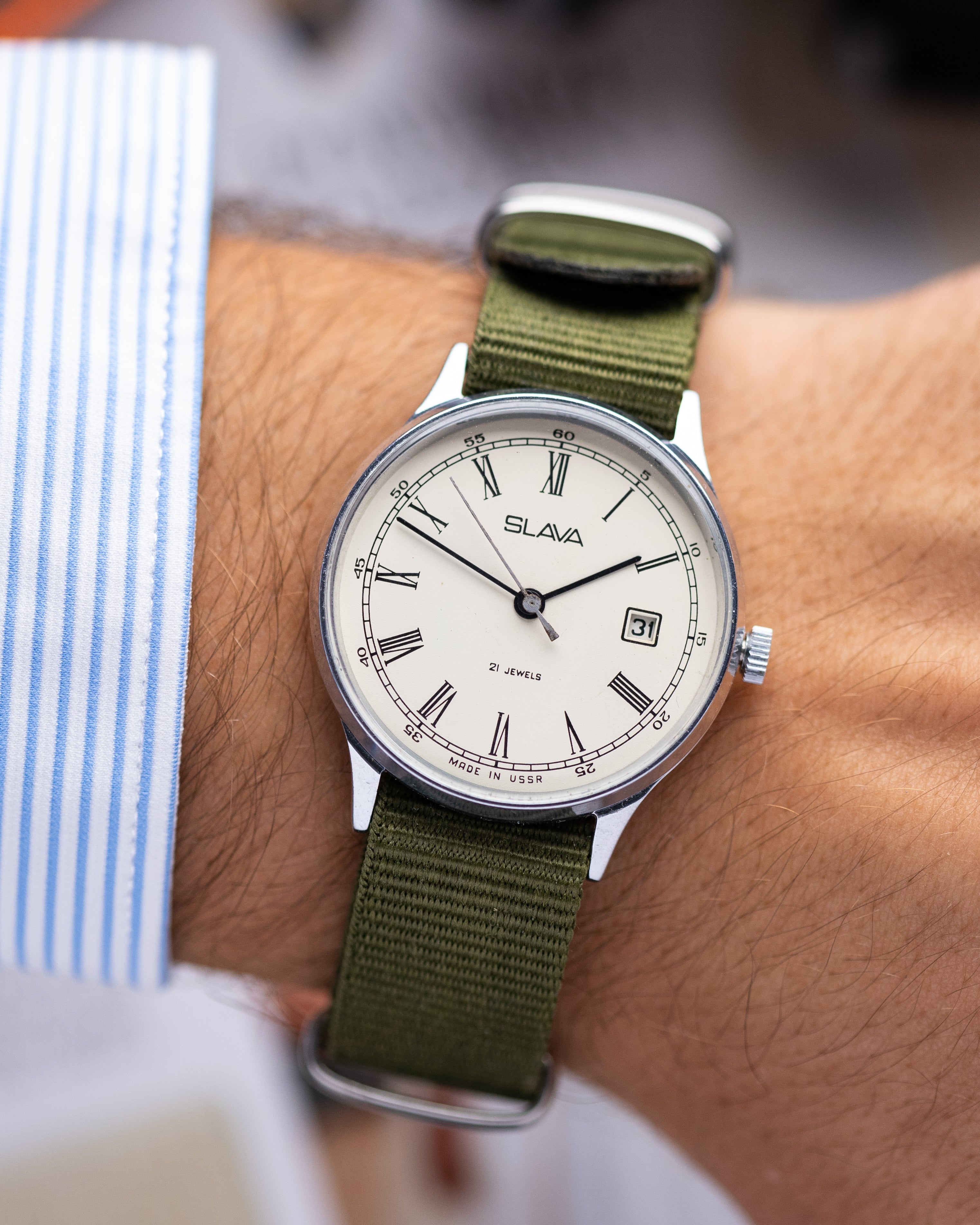 Vintage Soviet Watch "Slava", Roman Numerals - DuMarko