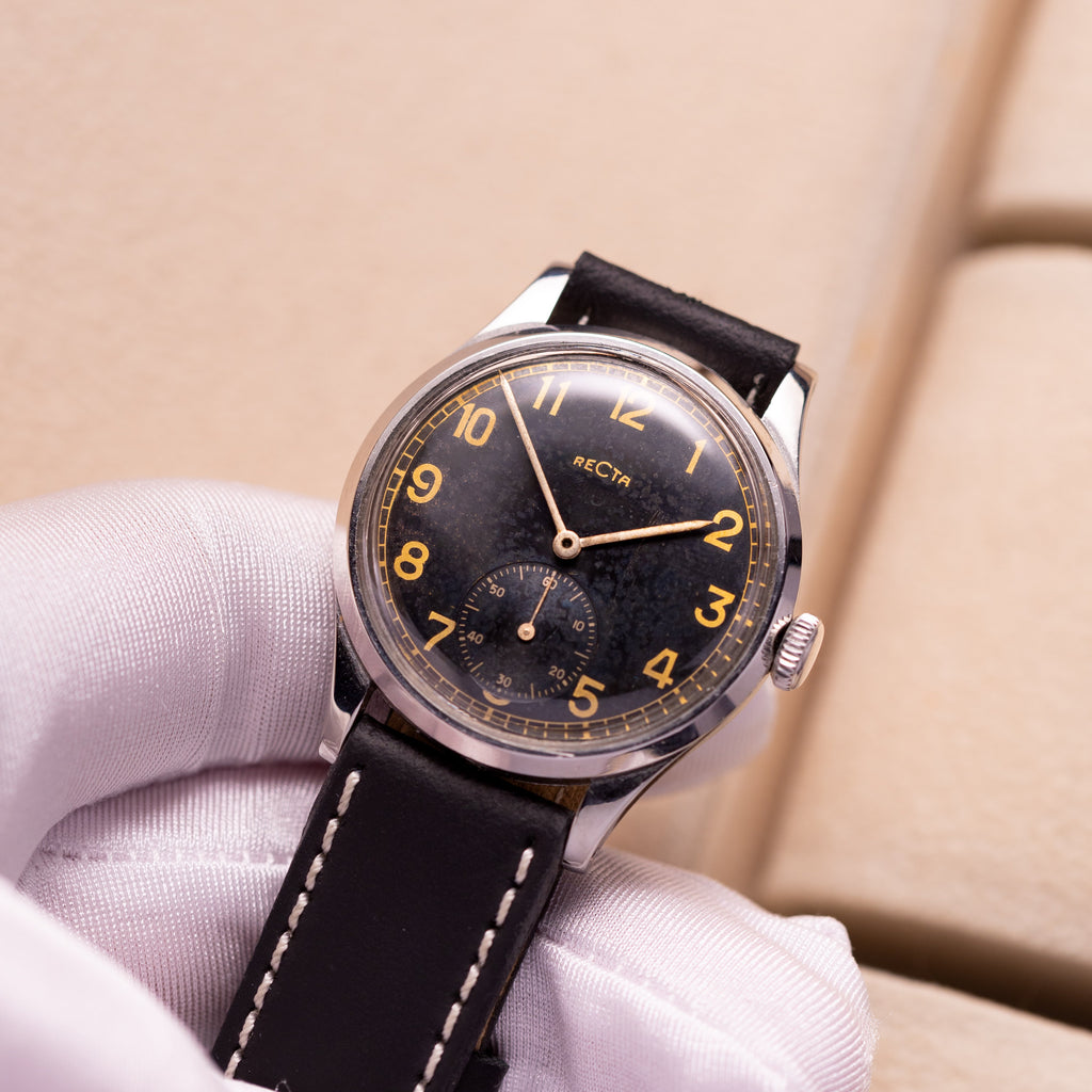 Vintage Steel "Recta" Oversize 35 mm, Rare WW2 watch - VintageDuMarko