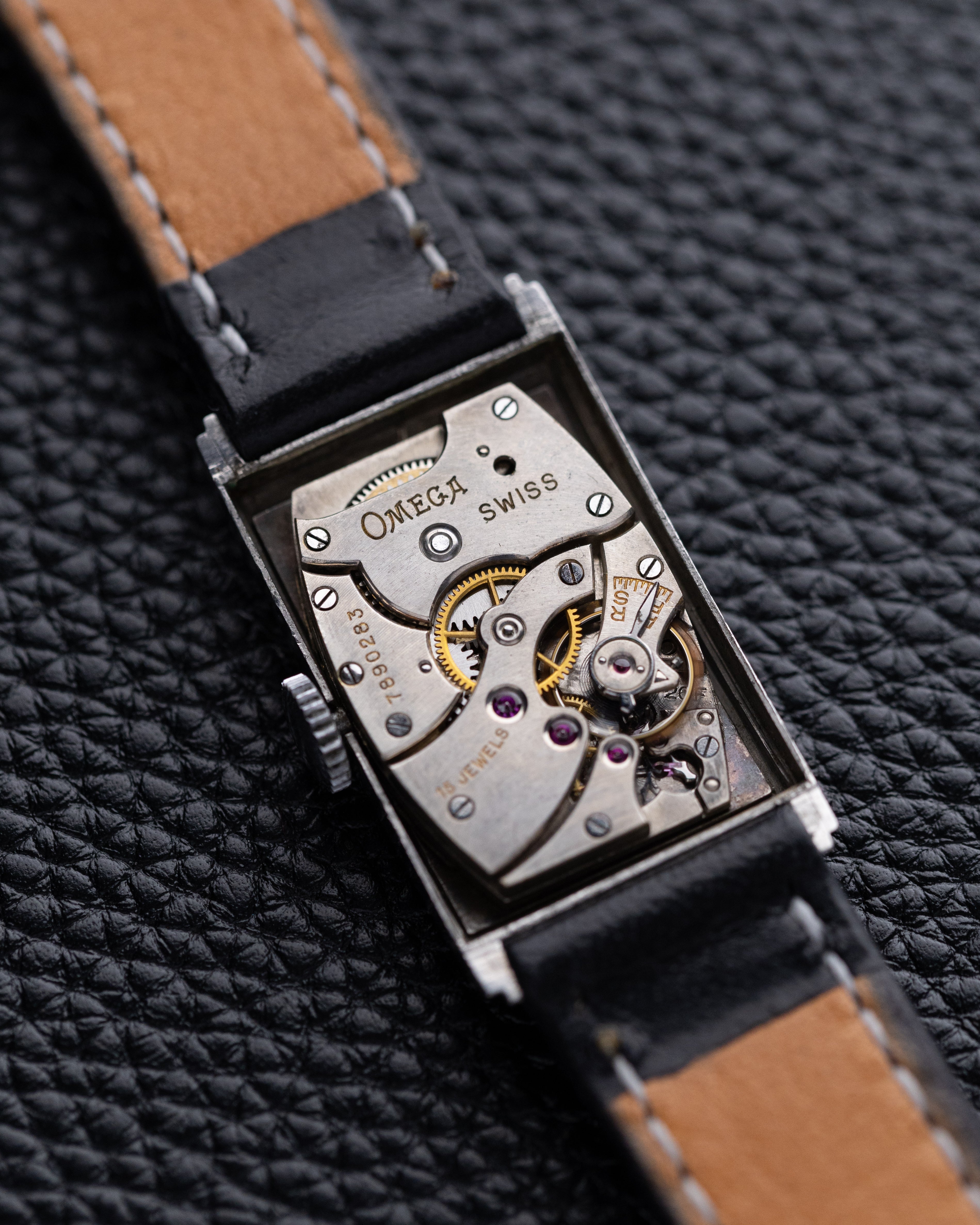 Vintage Swiss Omega Watch Art Deco, Rectangular Tank, Cal. 20F, Completely Original Dial - DuMarko