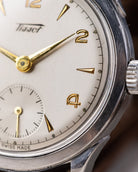 Vintage Tissot Calatrava, Ref. 6702 - 15, Rare silver dial and markers, Cal. 27 with Sub second from 1940's - DuMarko