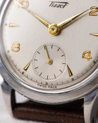 Vintage Tissot Calatrava, Ref. 6702 - 15, Rare silver dial and markers, Cal. 27 with Sub second from 1940's - DuMarko