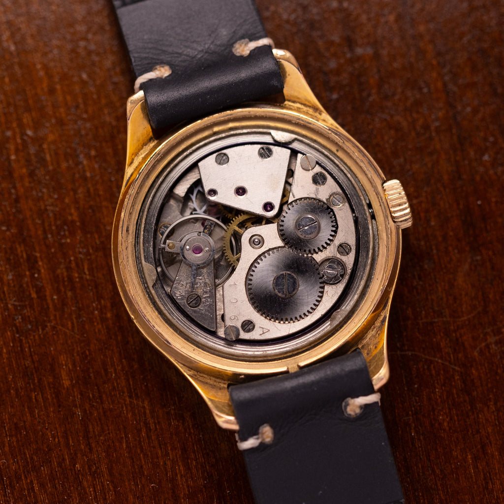 Vintage UMF Ruhla German Watch, Black guilloche dial from 1950's - VintageDuMarko