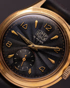 Vintage UMF Ruhla German Watch, Black guilloche dial from 1950's - VintageDuMarko