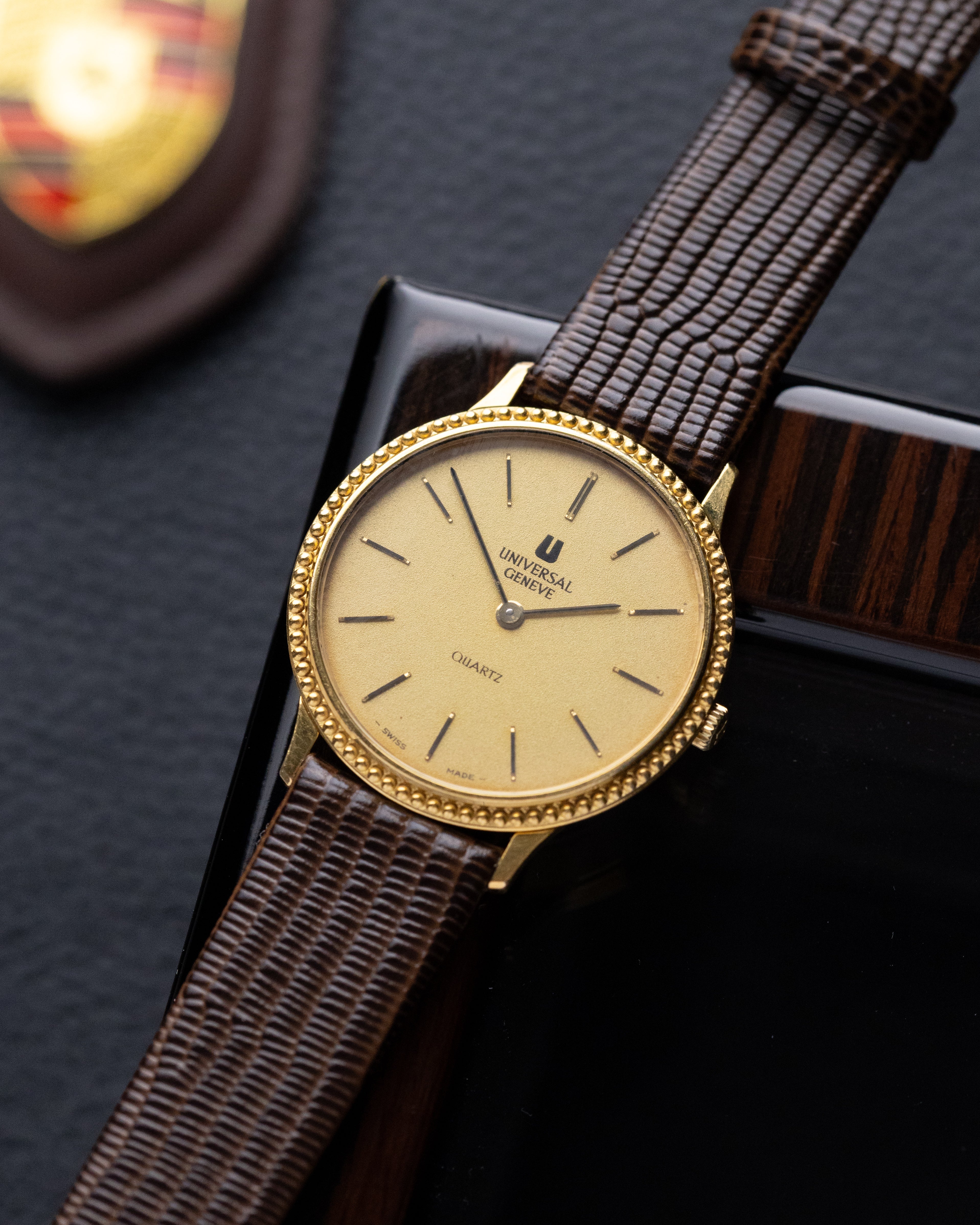 Vintage Universal Genève Dress Watch, Quartz, Extra Slim Gold - plated Case from 1980's - DuMarko