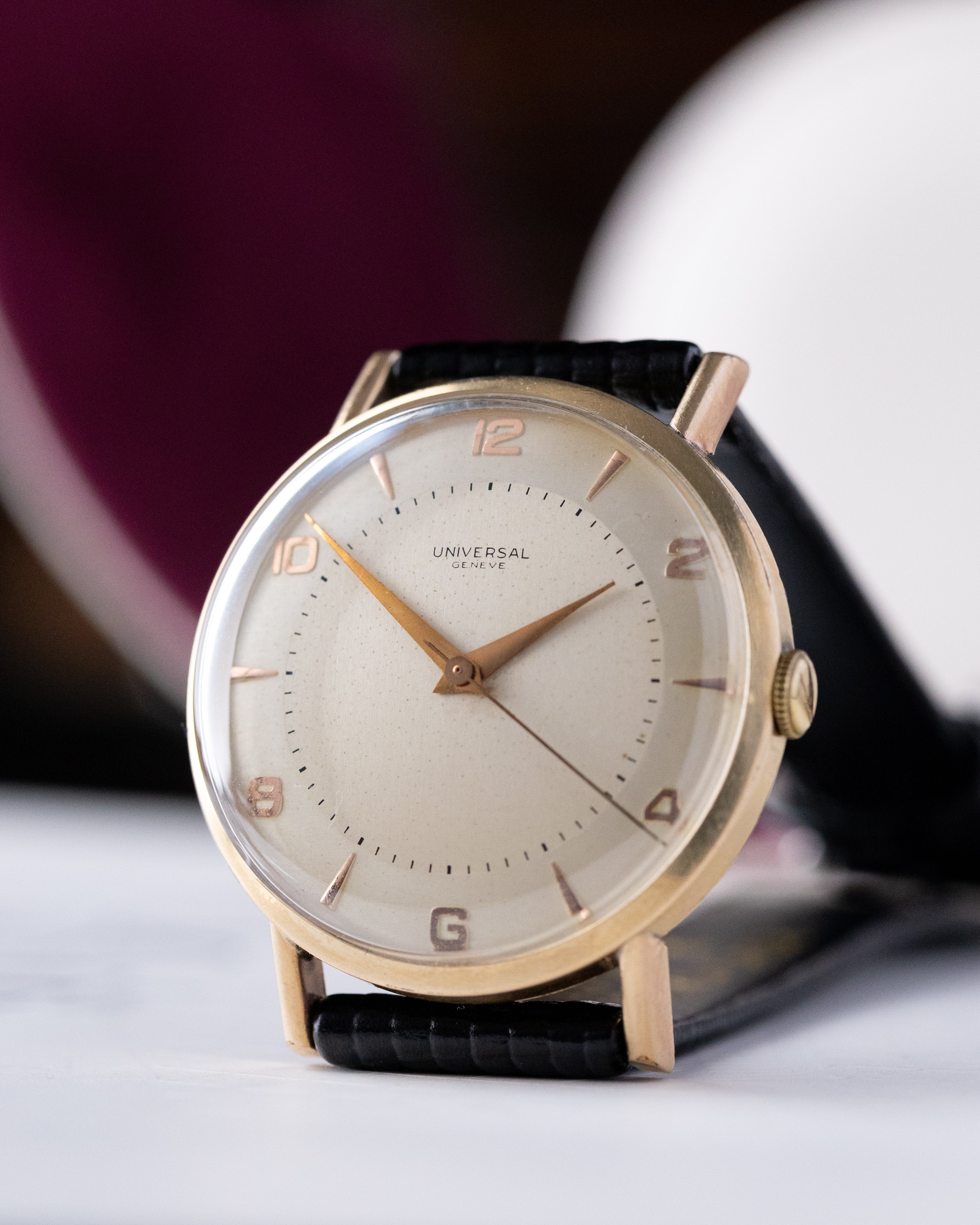 Vintage Universal Genève Dress Watch, Rose Gold - plated Case, Two - tone Dial, Cal. 322 from 1950's - DuMarko