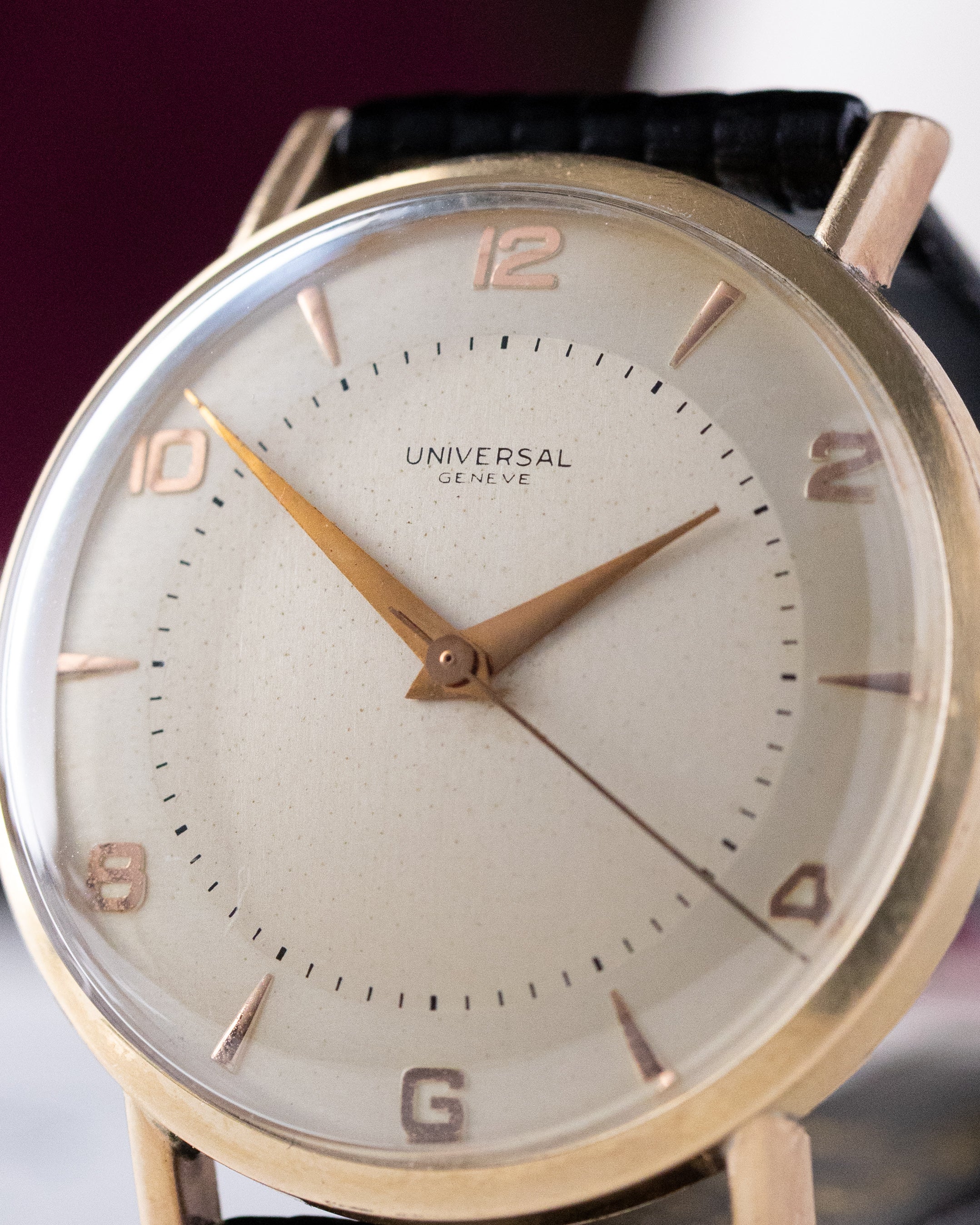 Vintage Universal Genève Dress Watch, Rose Gold - plated Case, Two - tone Dial, Cal. 322 from 1950's - DuMarko