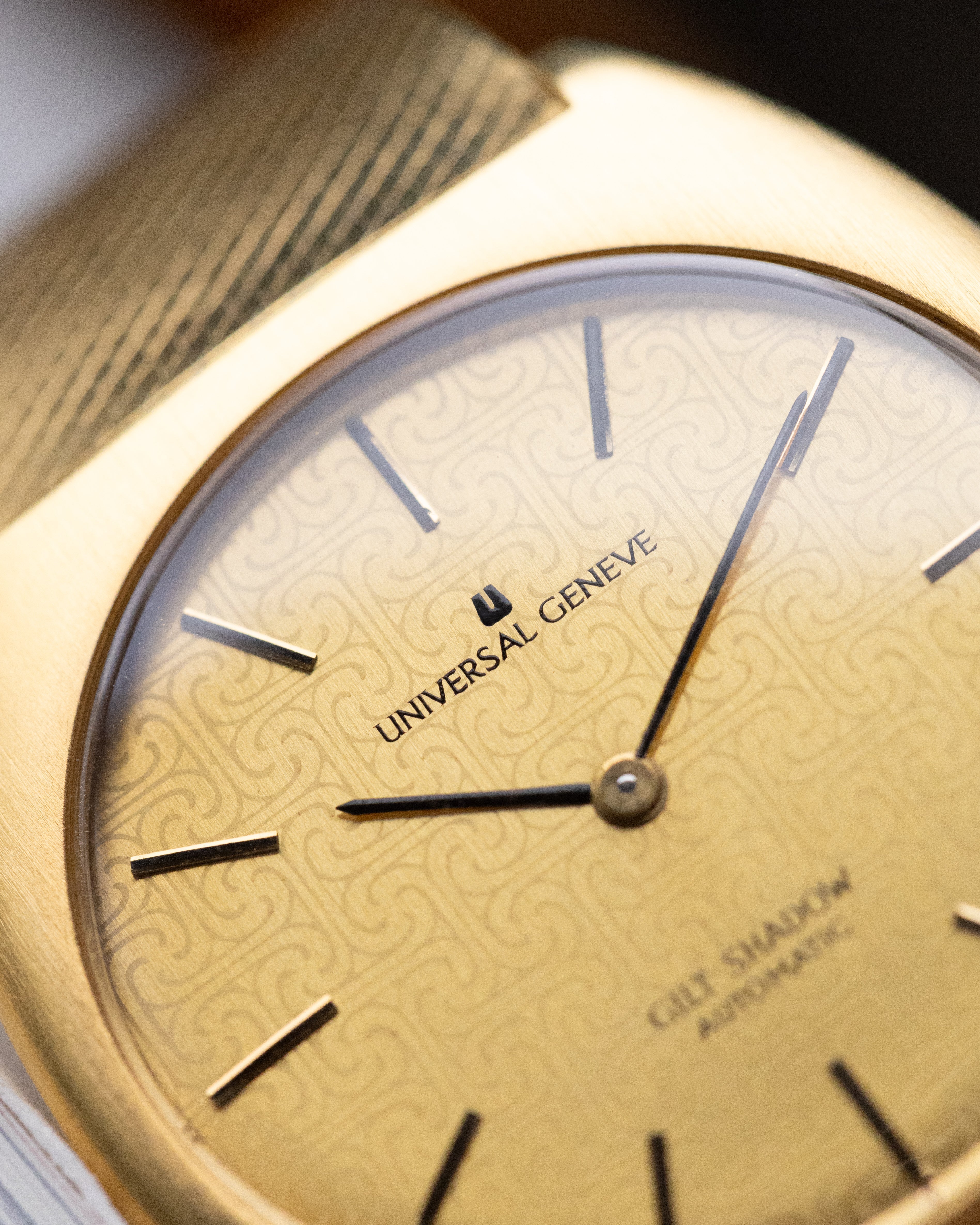 Vintage Universal Genève Gilt Shadow Automatic, Swiss Watch, Gold - plated C - Shape Case, Cal. 2 - 66 from 1970’s - DuMarko