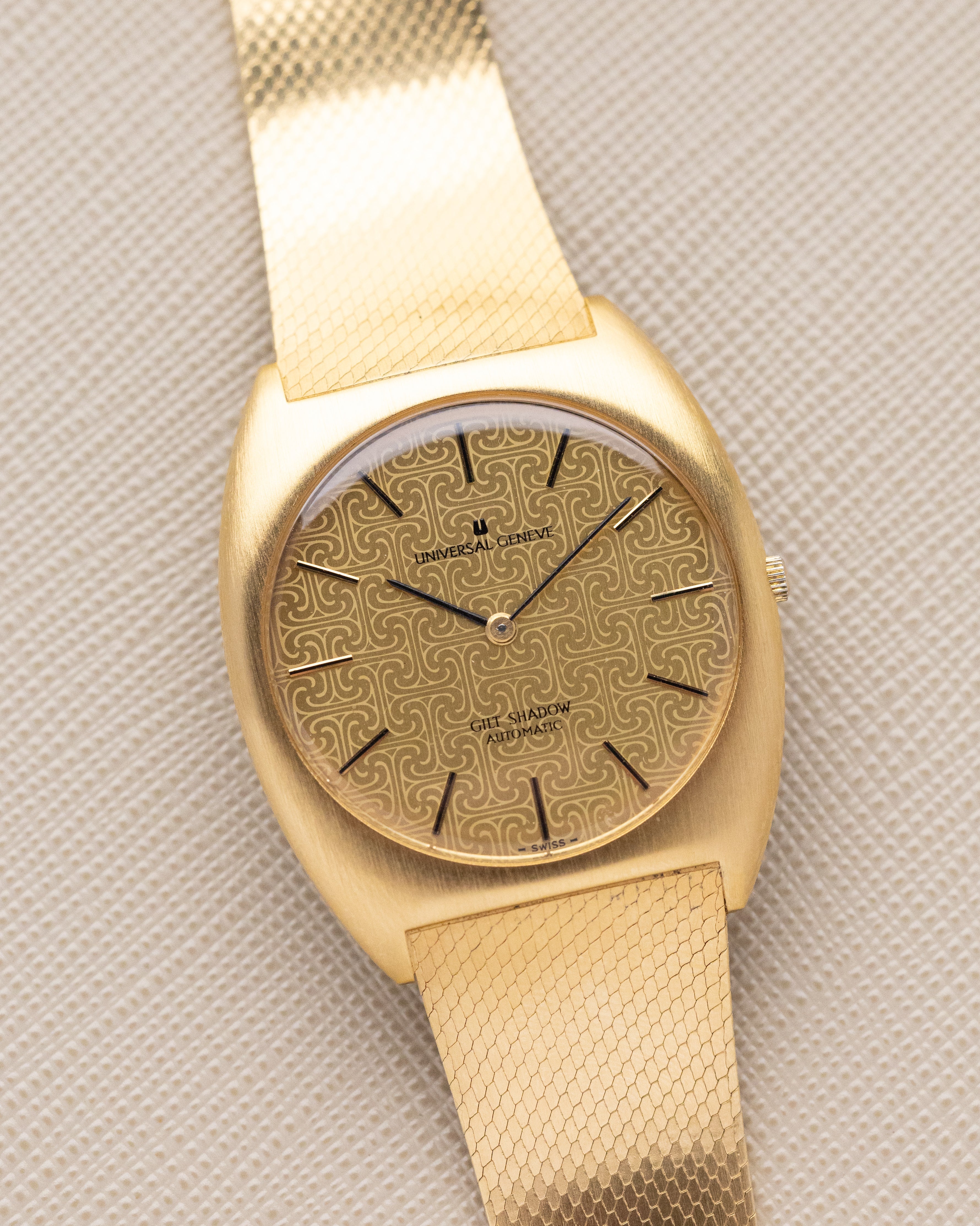 Vintage Universal Genève Gilt Shadow Automatic, Swiss Watch, Gold - plated C - Shape Case, Cal. 2 - 66 from 1970’s - DuMarko
