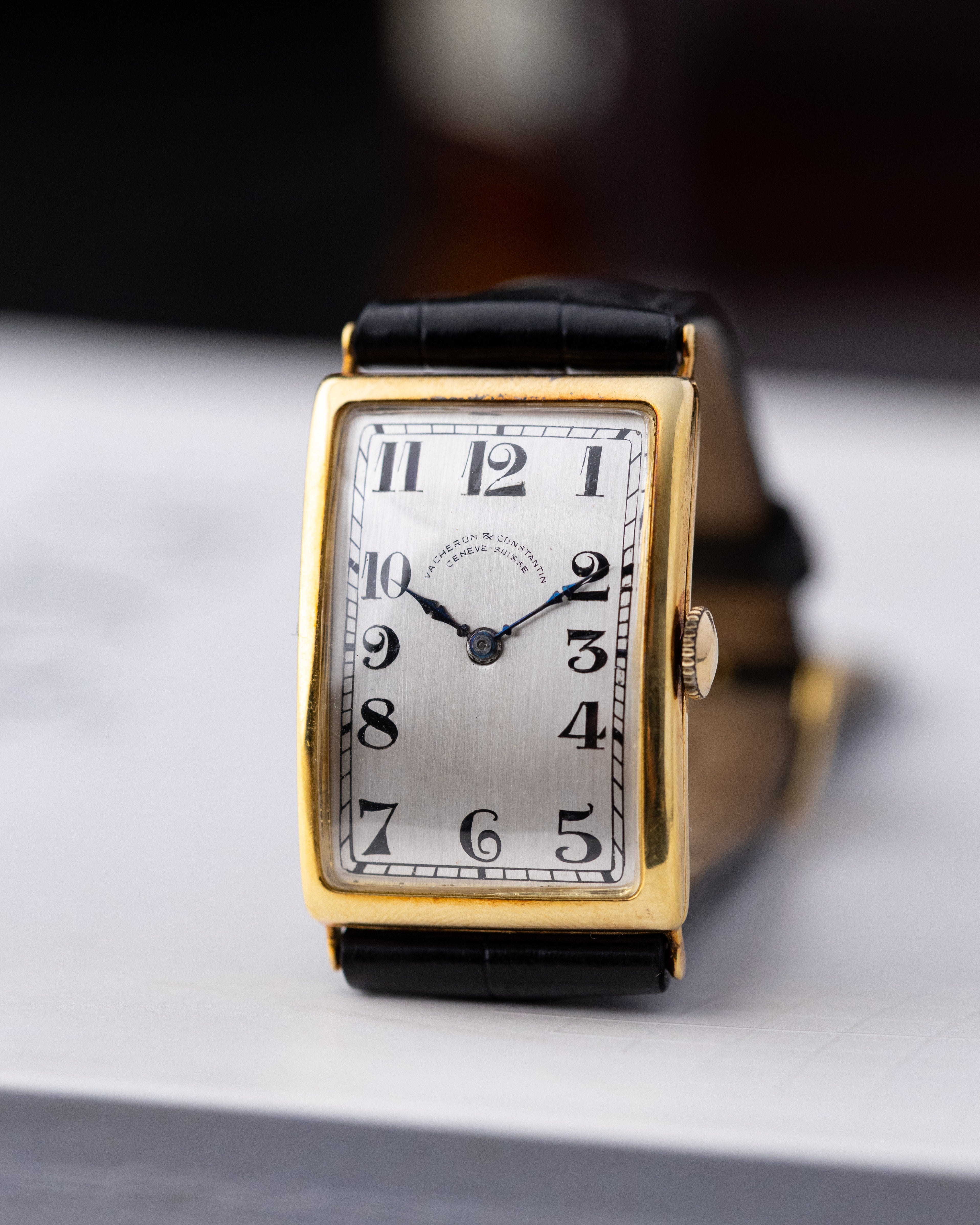 Vintage Vacheron Constantin Tonneau 18K Gold Case, Art Deco Tank, Swiss Watch from 1925 - DuMarko
