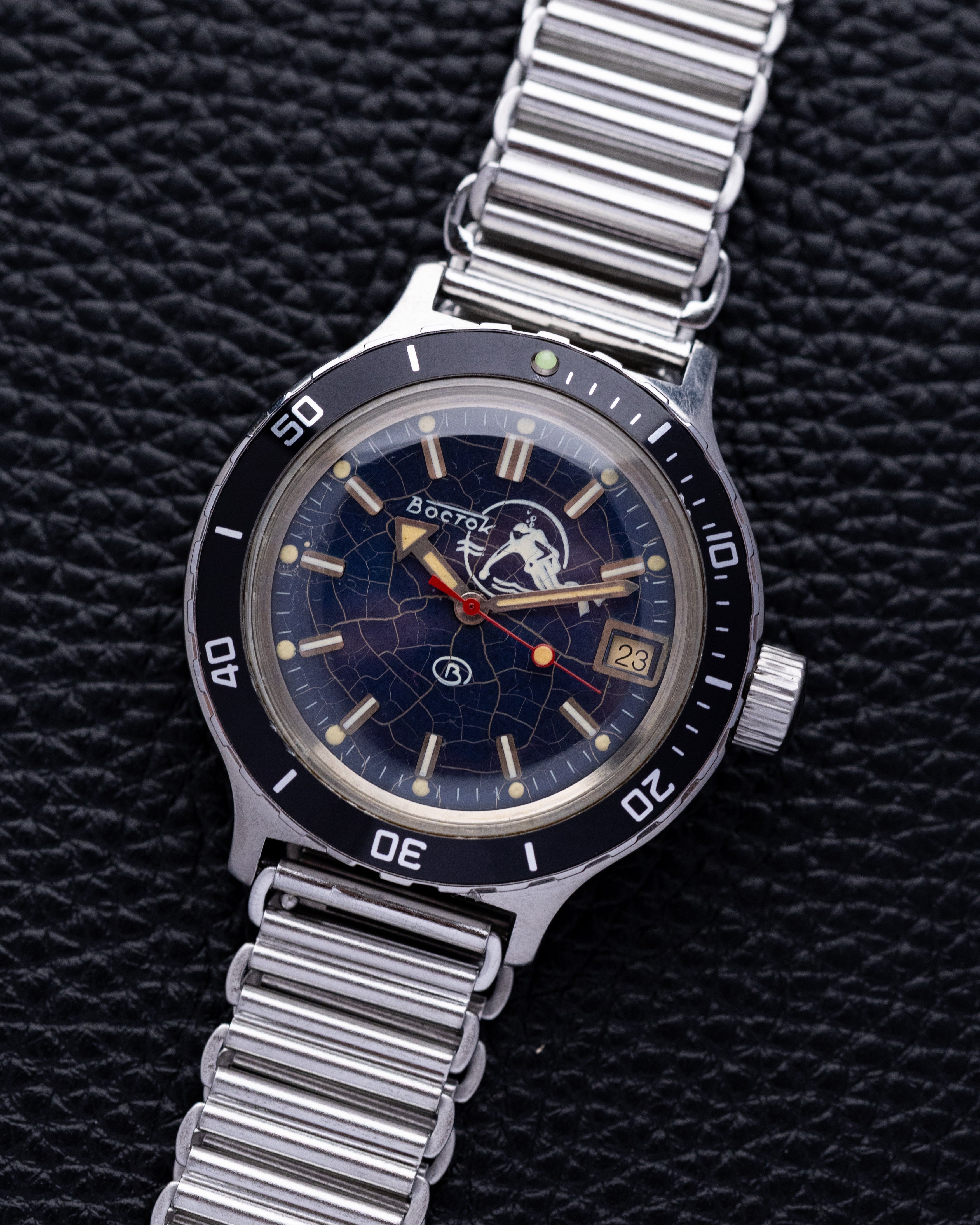 Vintage Vostok Amphibia Automatic, Soviet Watch, Craquelure dial, Diver's watch - DuMarko