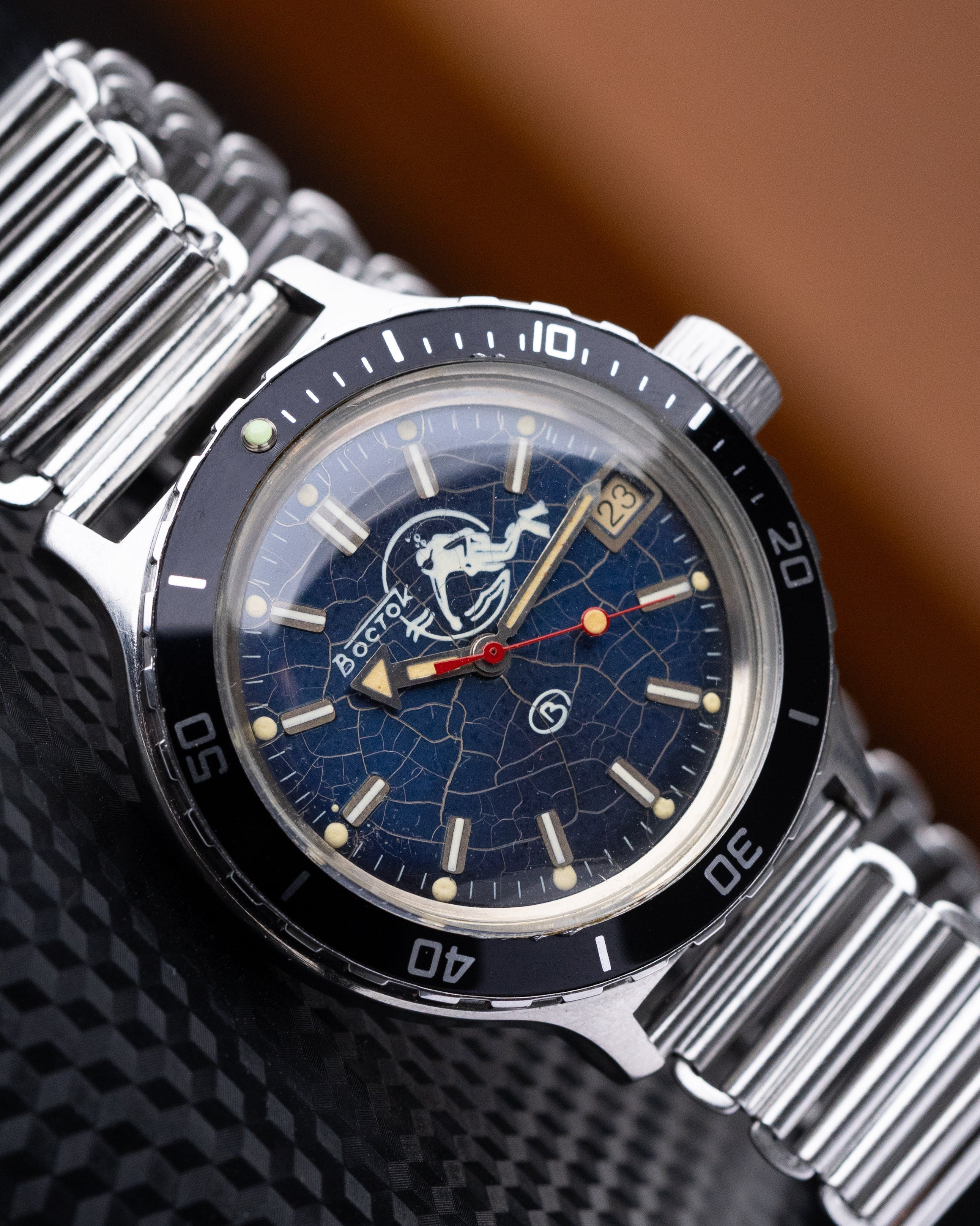 Vintage Vostok Amphibia Automatic, Soviet Watch, Craquelure dial, Diver's watch - DuMarko