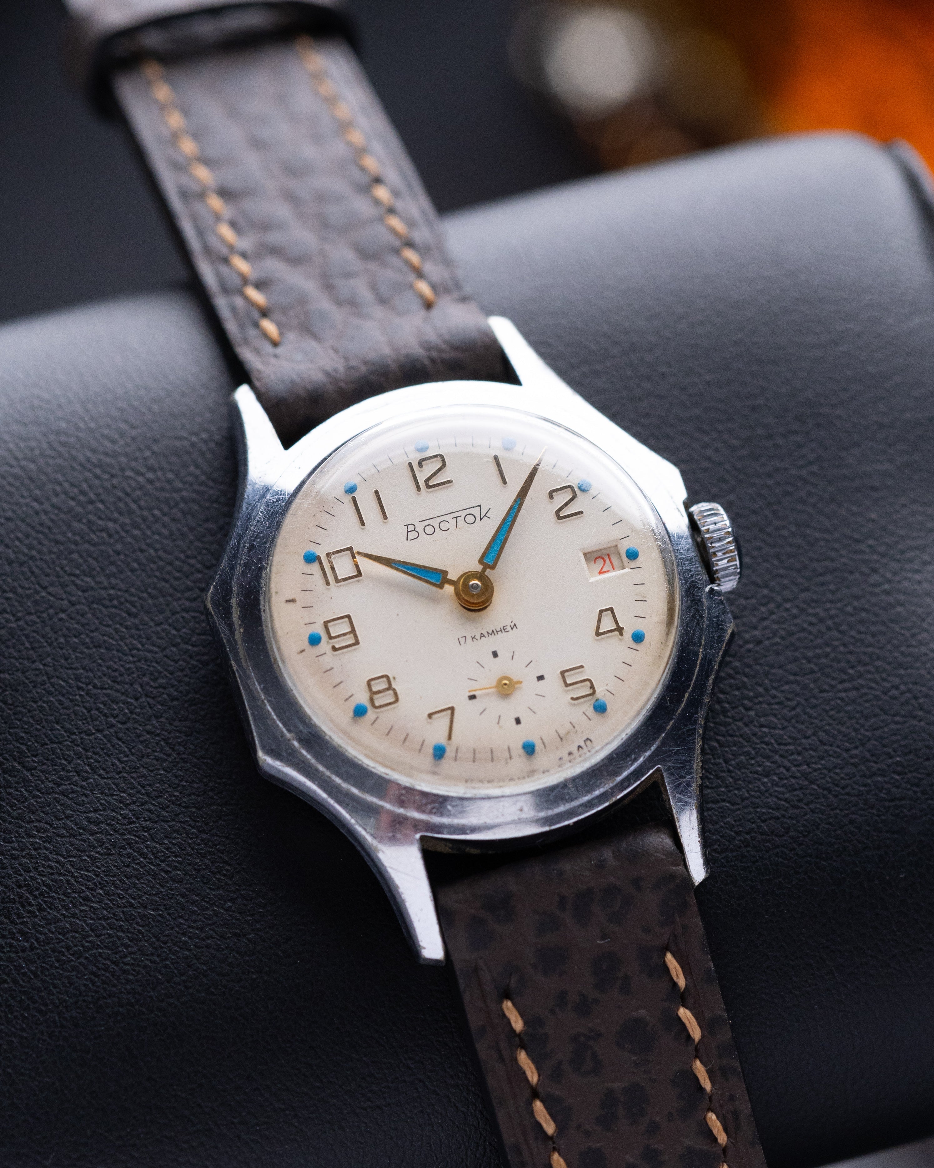 Vintage Vostok Soviet Watch, Cal. 2605, Date Window from 1960's