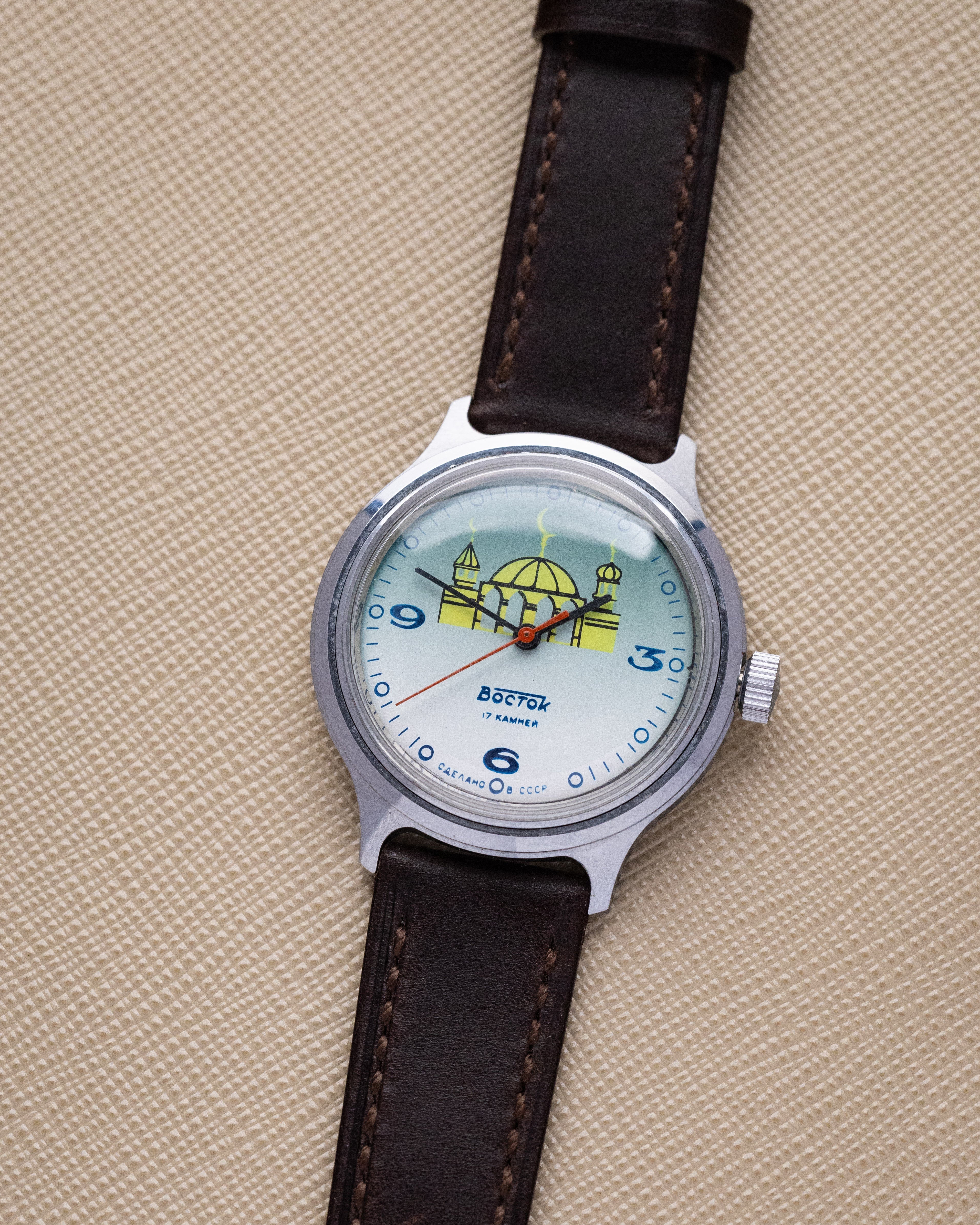 Vintage Vostok Soviet Watch with Mosque Dial, Original certificate, Cal. 2409A from 1980s - DuMarko