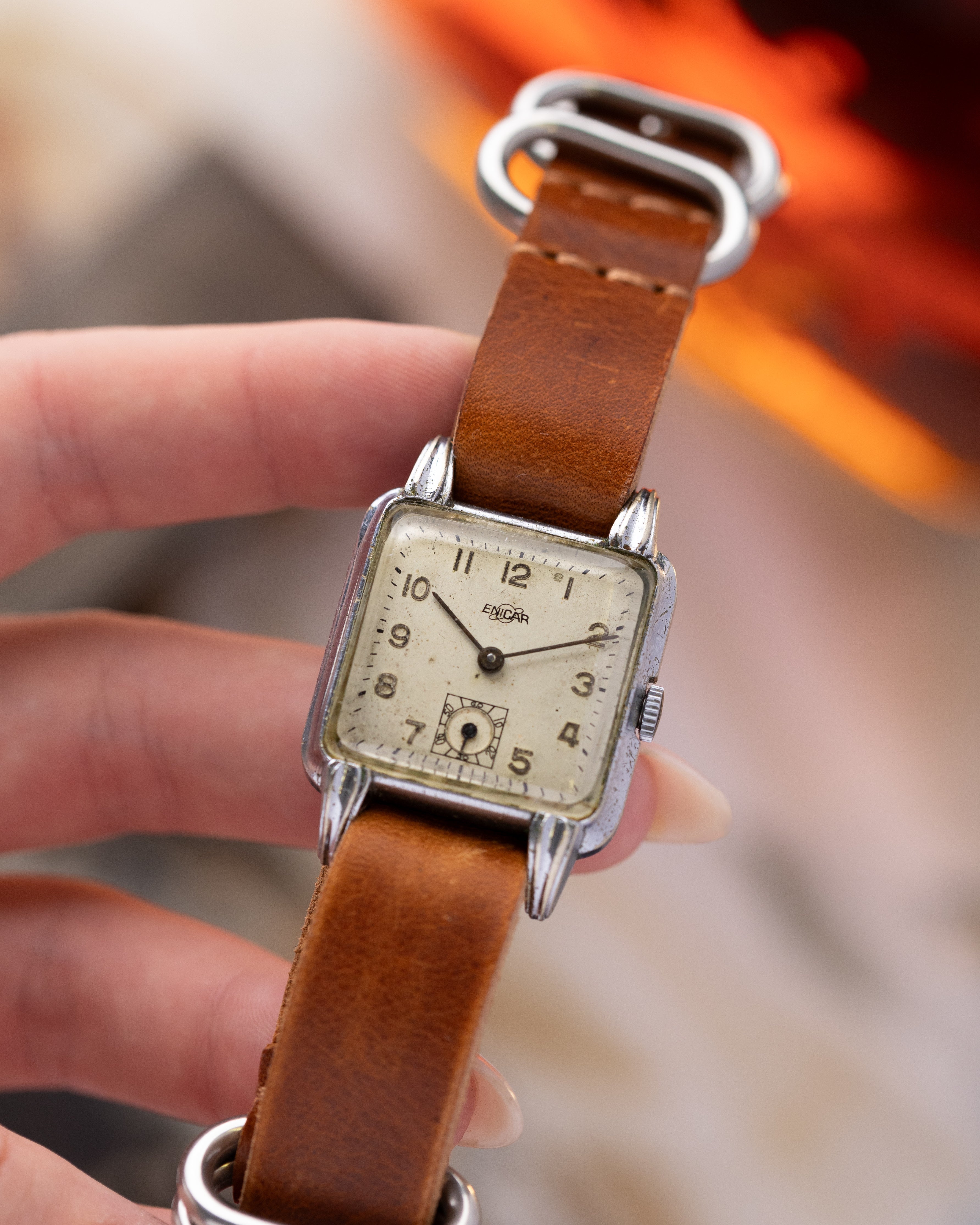 Vintage Watch Enicar, Square Tank, Beautiful Patina, Swiss Made - DuMarko