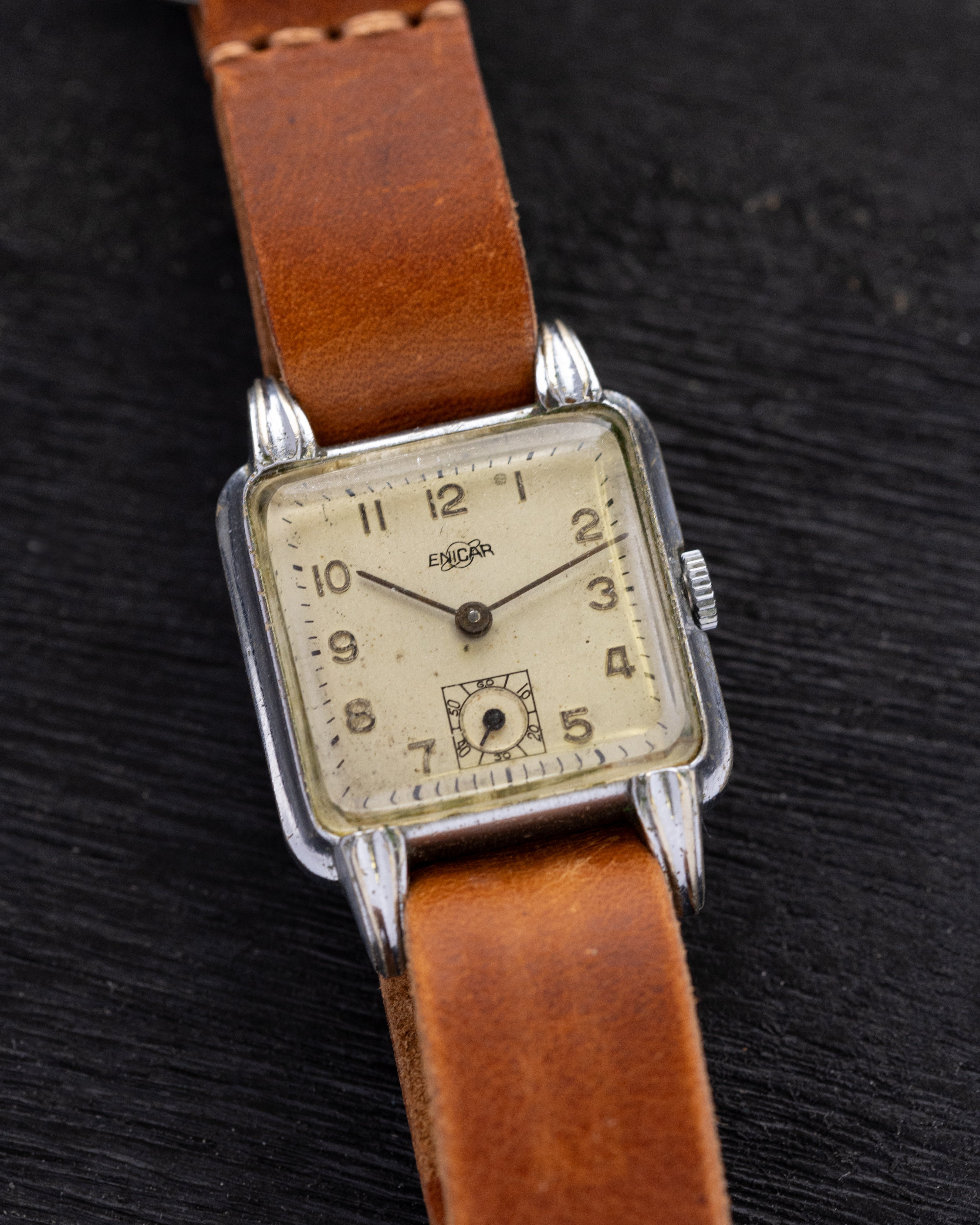 Vintage Watch Enicar, Square Tank, Beautiful Patina, Swiss Made - DuMarko
