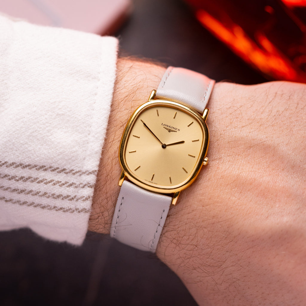 Vintage watch "Longines" Quartz Art Deco from 1990s, 18K Gold Plated - VintageDuMarko