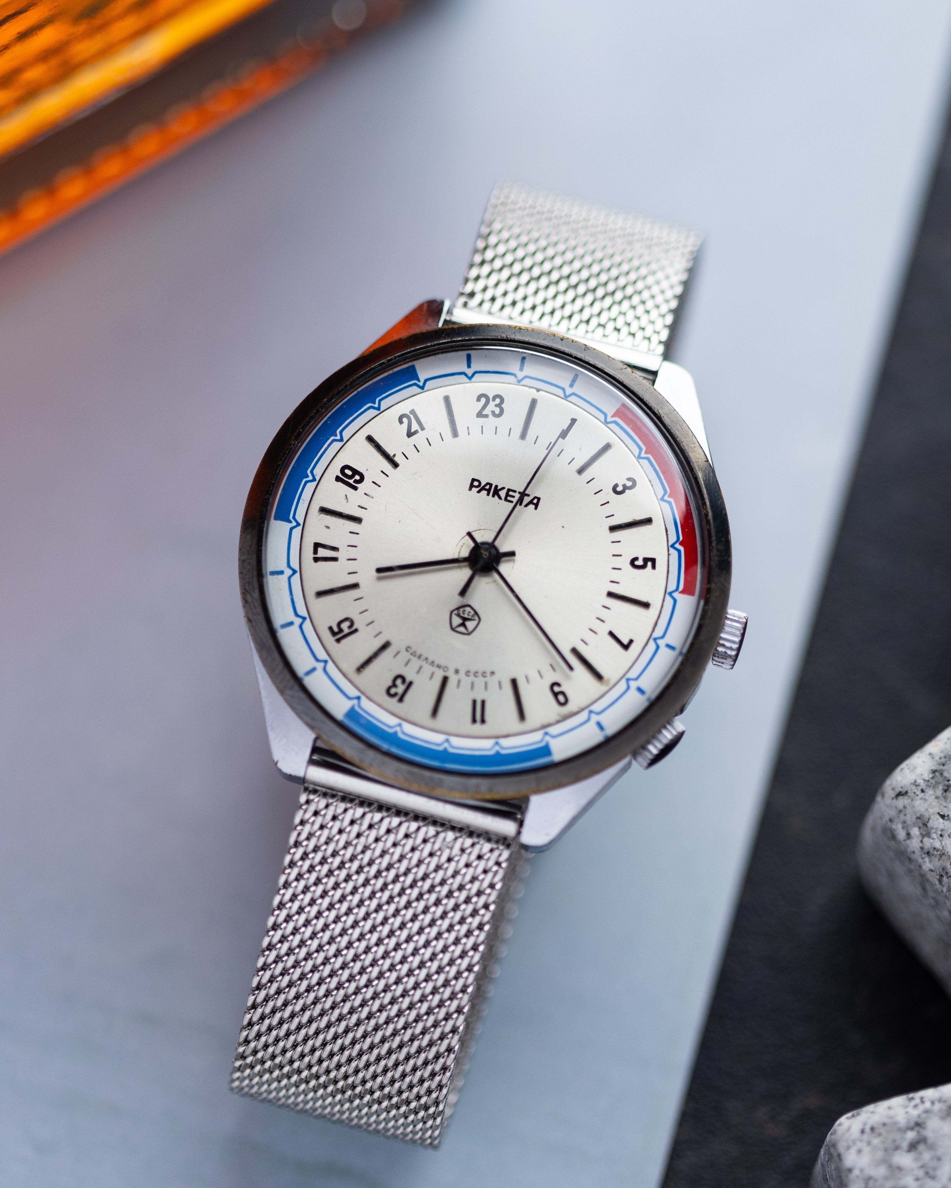 Vintage watch Raketa 24 hours, Original dial, Oversize case 39 mm from 1970's - DuMarko