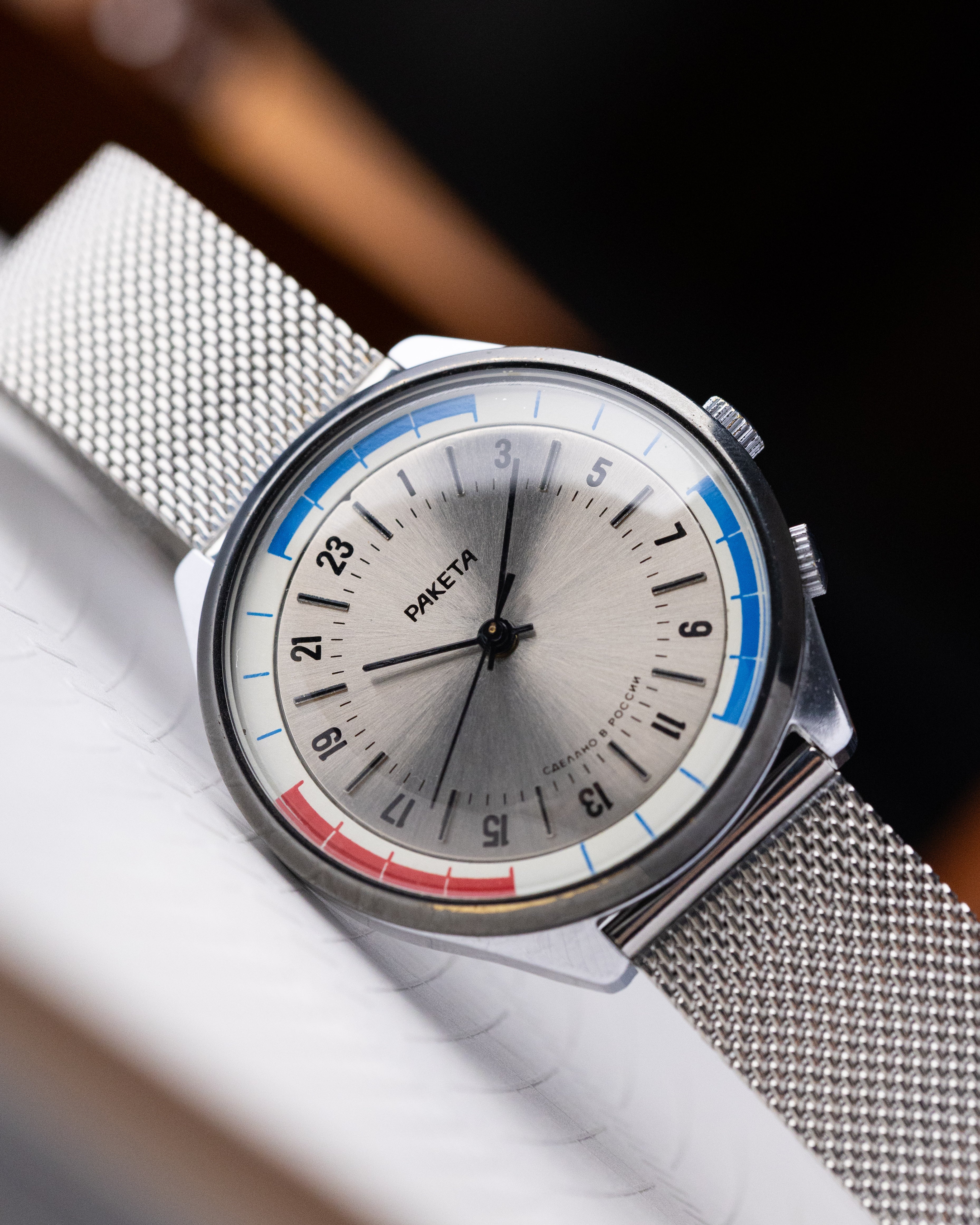 Vintage watch Raketa 24 hours, Original dial, Oversize case 40 mm from 1970's - DuMarko