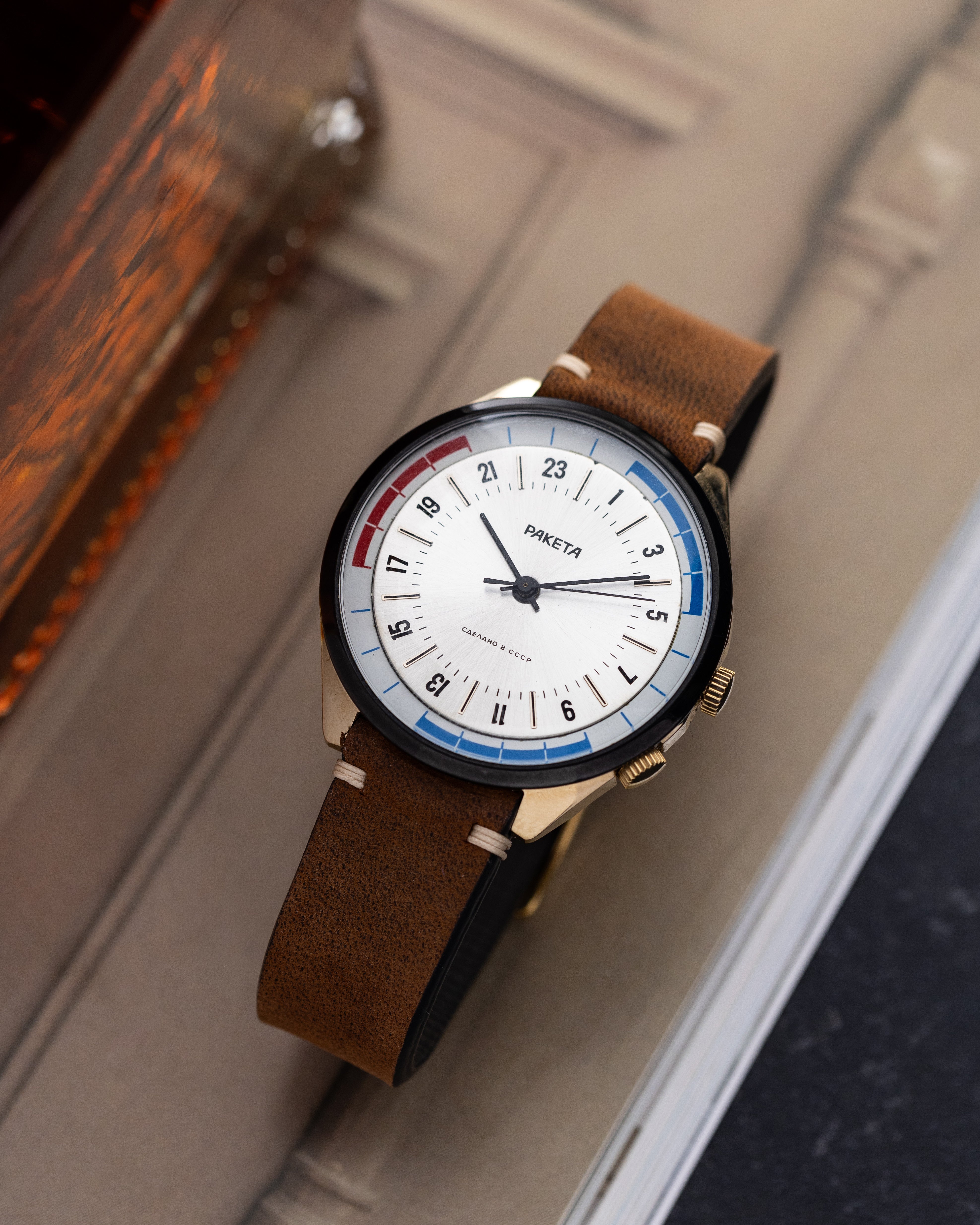 Vintage watch Raketa 24 hours, Original dial, Oversize case 40 mm from 1970's - DuMarko