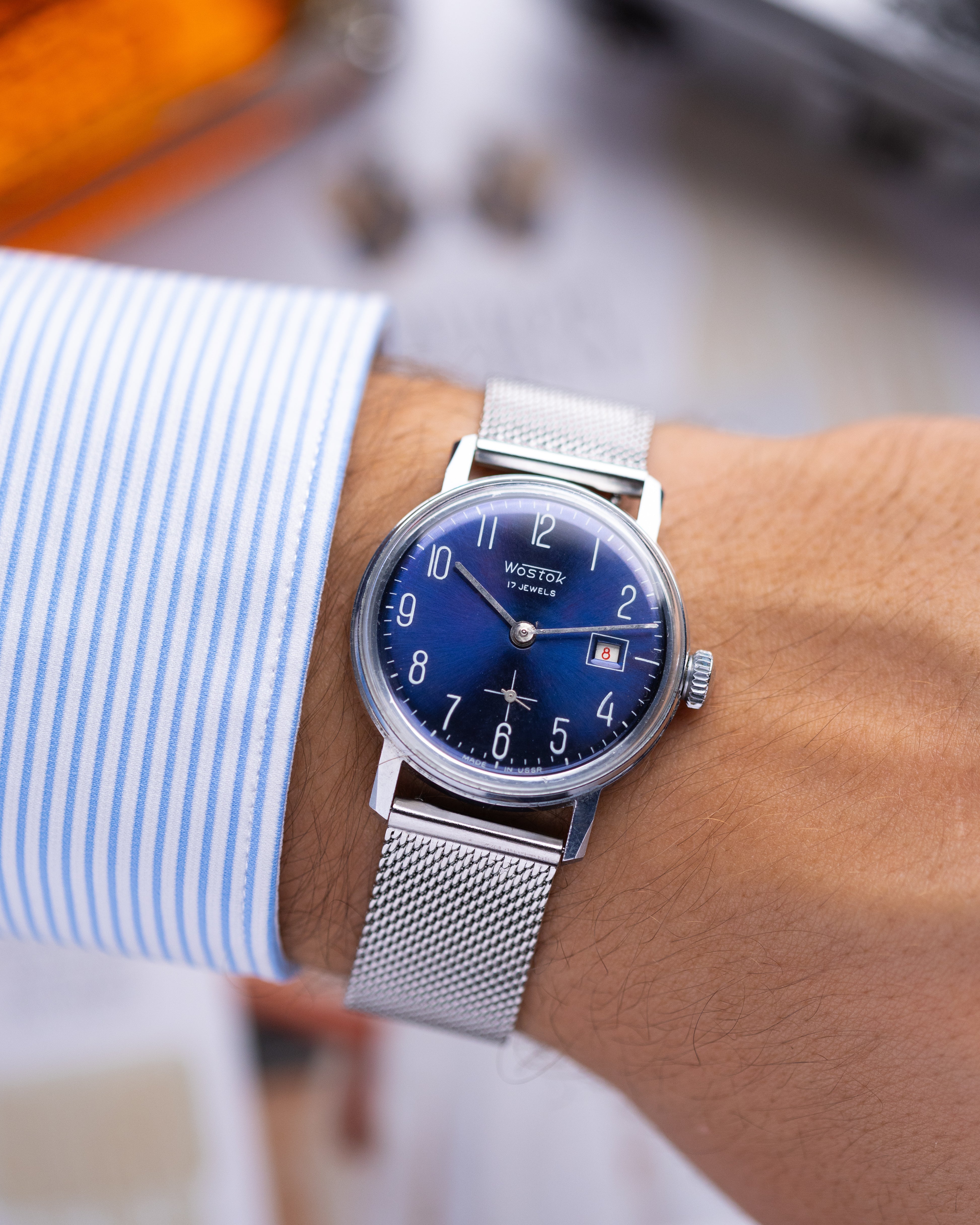 Vintage Watch Vostok, Original Navy Blue Dial Cal. 2605, Made in