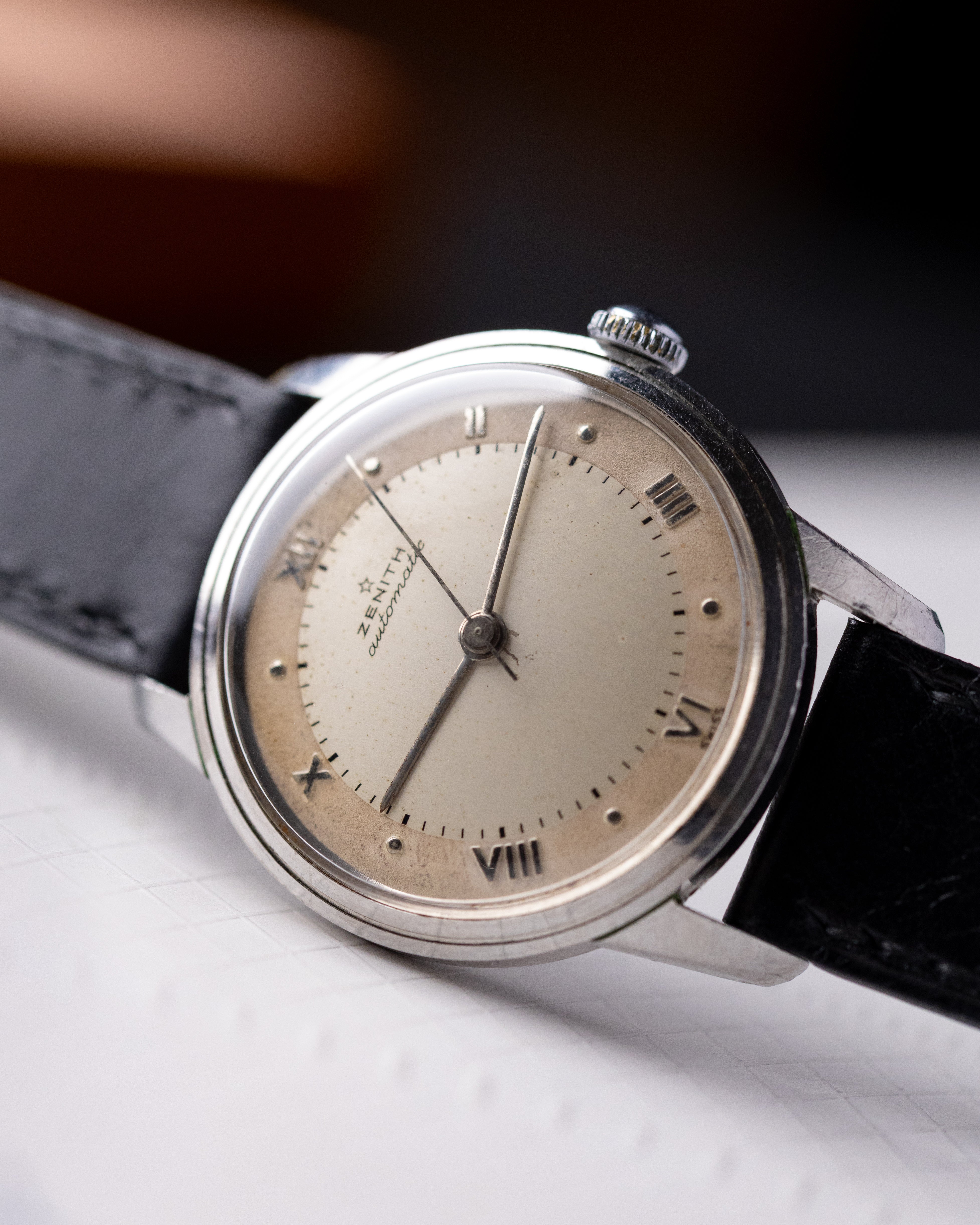 Vintage Zenith Swiss Watch, Bumper Automatic, Two - tone dial from 1950's - DuMarko