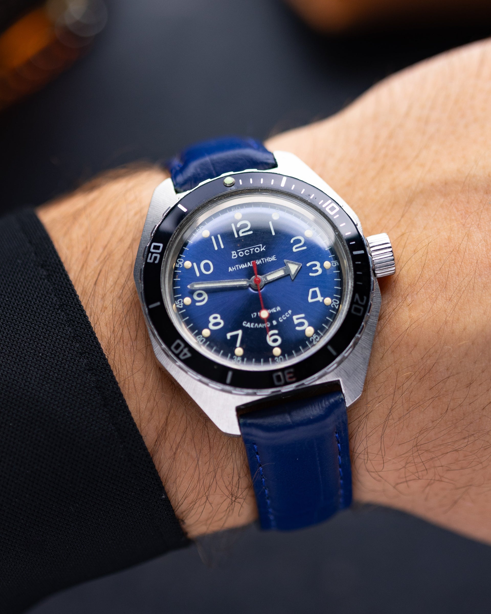 Vostok Amphibia, Rare Blue Navy Dial, Vintage Soviet watch – DuMarko