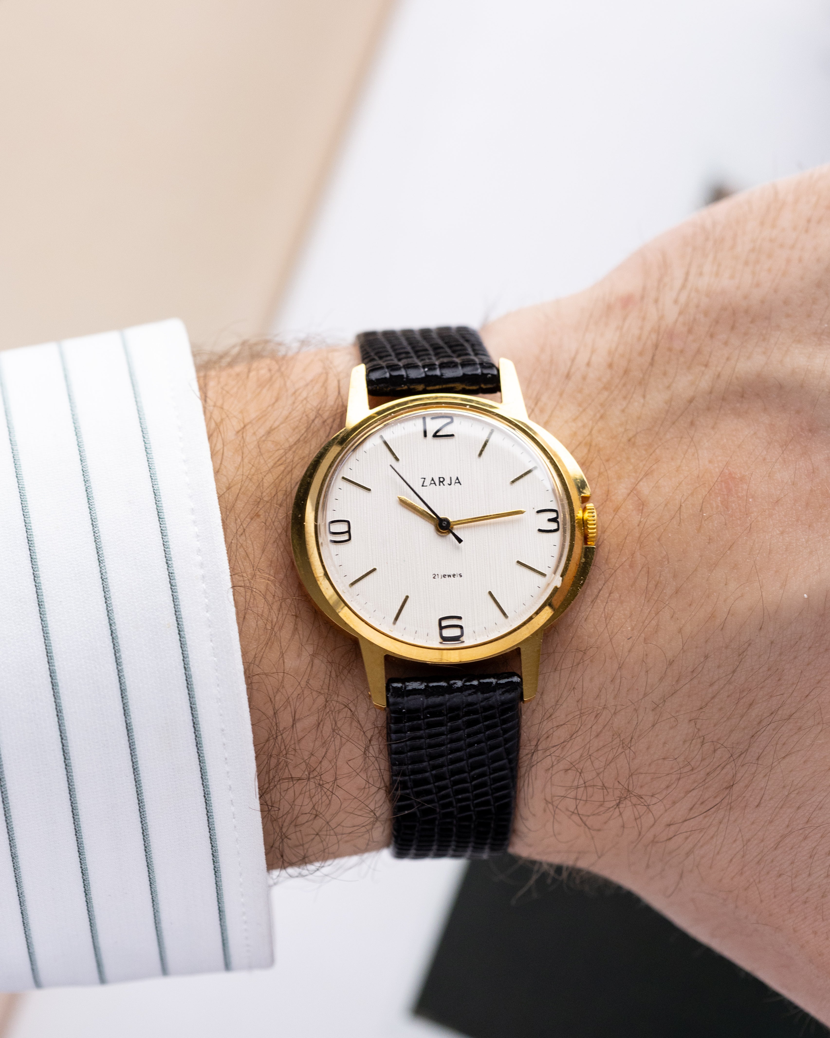 Zaria Vintage Soviet Dress NOS Watch, Linen Dial from 1970’s - DuMarko