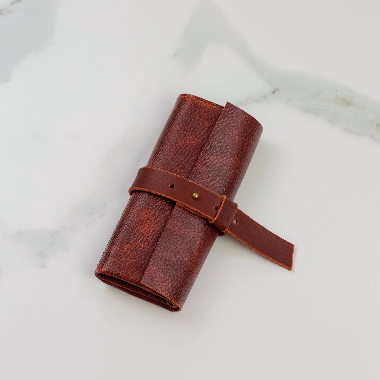 Luxury Vintage Watch Roll Travel Case Genuine Leather Handmade