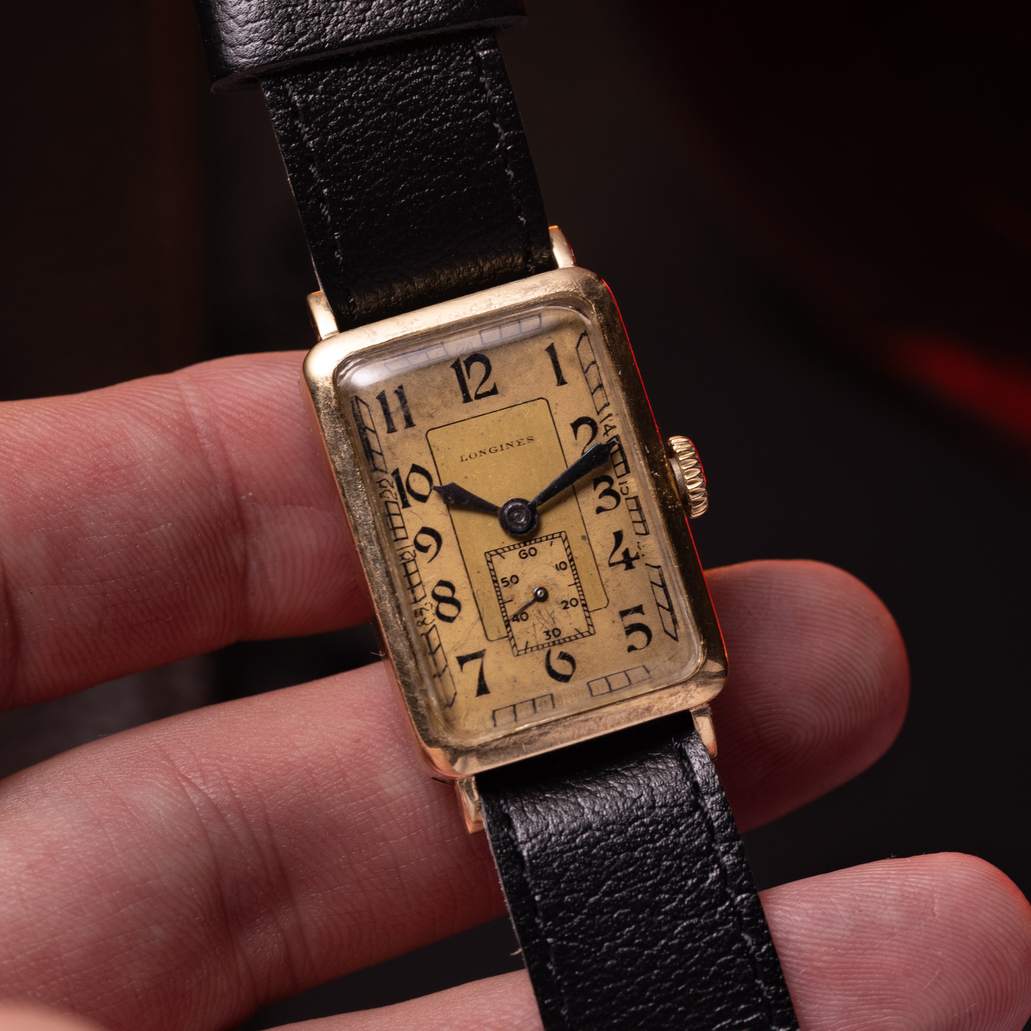 "Longines" Vintage Solid Gold Tank Watch - VintageDuMarko