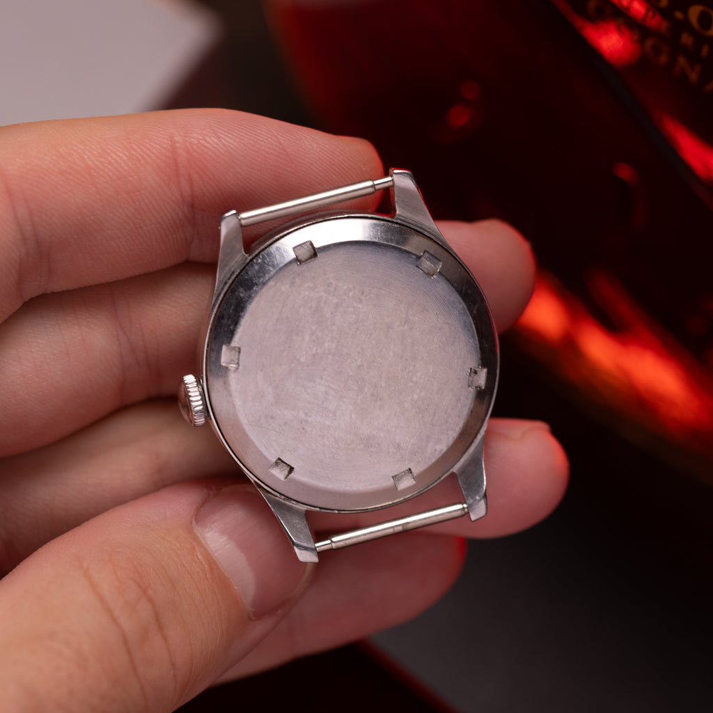 "Omega" Vintage Stainless Steel Watch, Patina Salmon Dial - VintageDuMarko