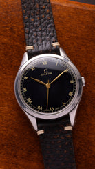 Oversize "Omega" Jumbo Watch, Black dial from 1940s, - VintageDuMarko