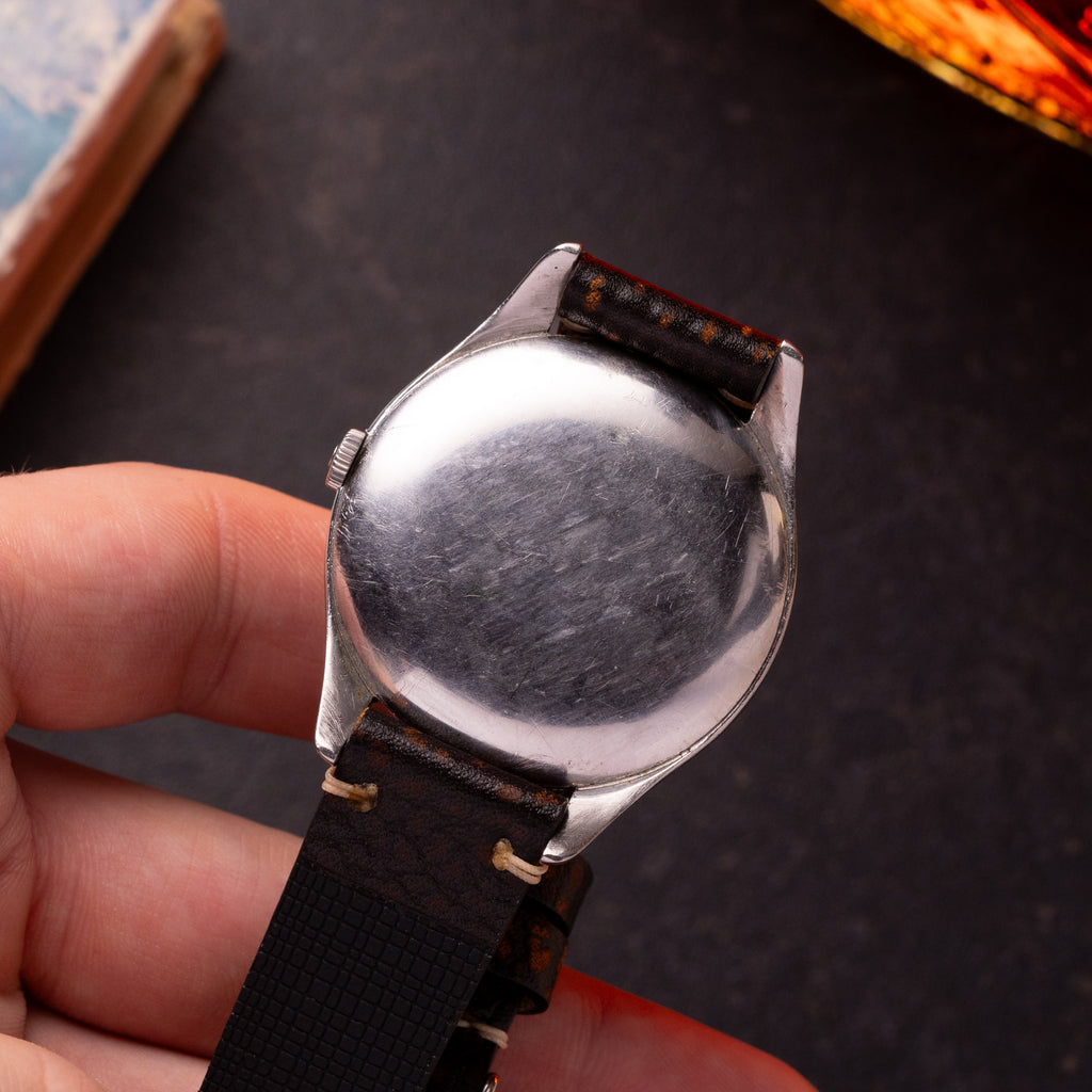 Oversize "Omega" Jumbo Watch, Black dial from 1940s, - VintageDuMarko
