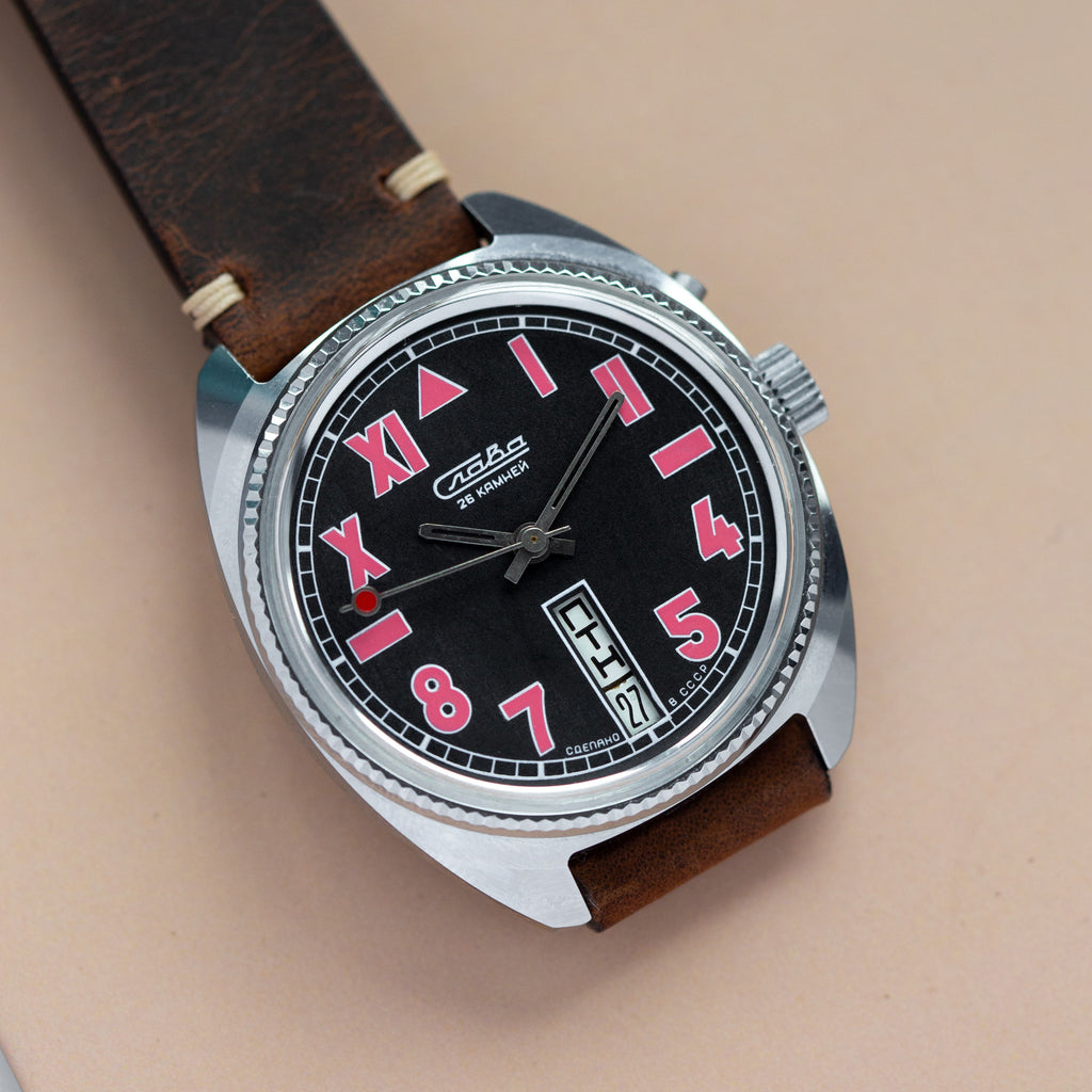 Rare Collectible Watch "Slava Pink (California)", Vintage Men's Watch - VintageDuMarko