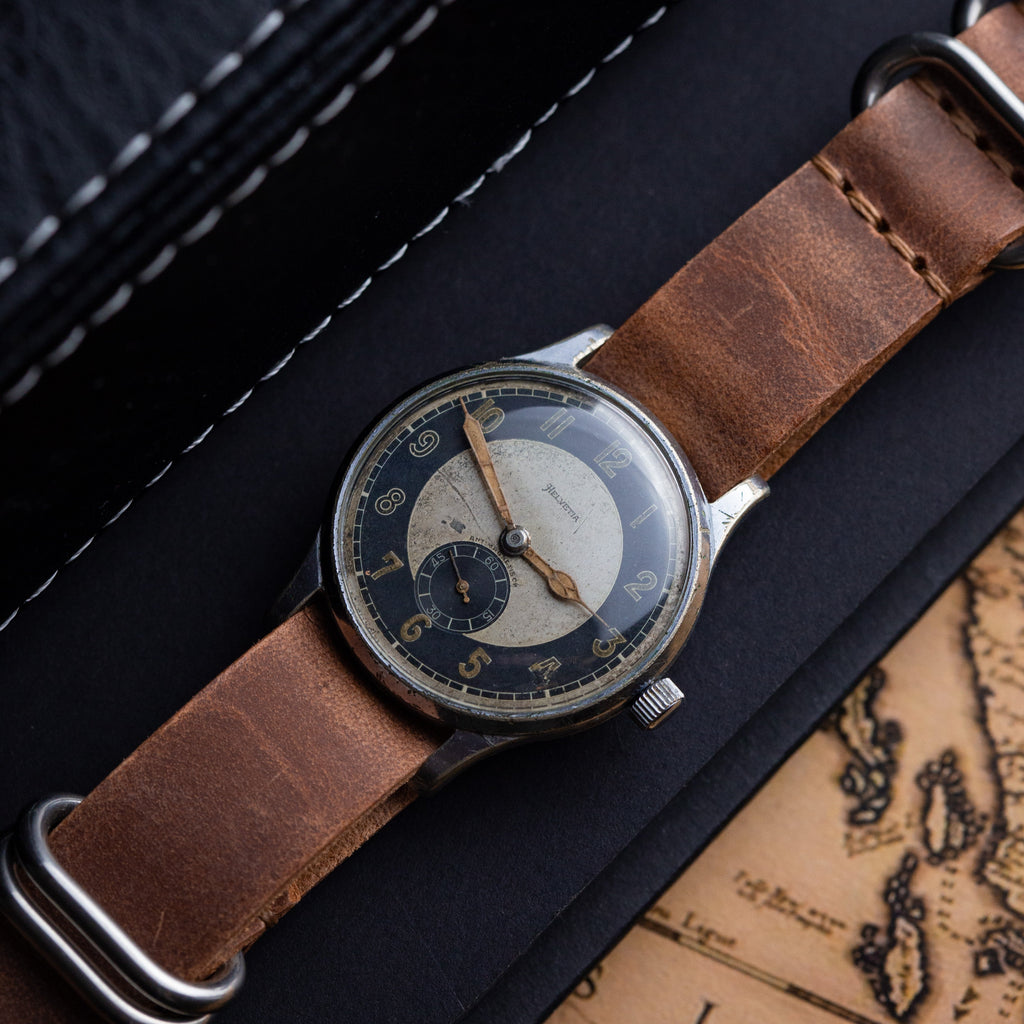 Rare Pilot Helvetia watch, Military watch WW2, Swiss made - VintageDuMarko