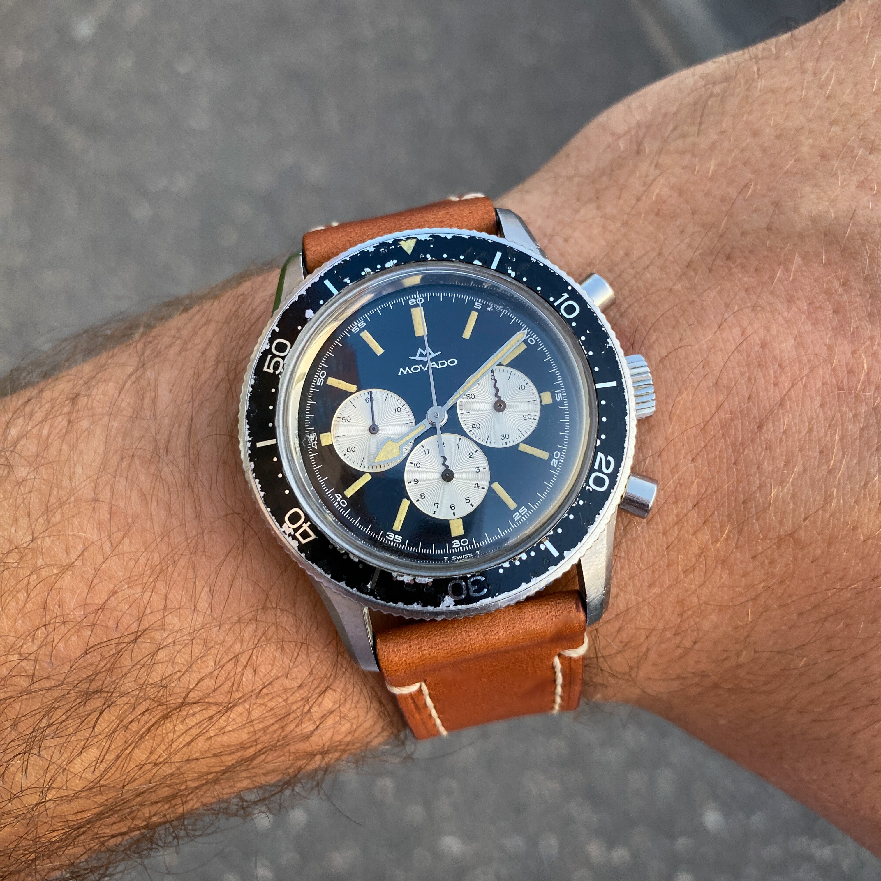 Rare Vintage Dive Chronograph "Movado M95 Super Sub Sea" Watch, Military Watch from 1960’s - VintageDuMarko