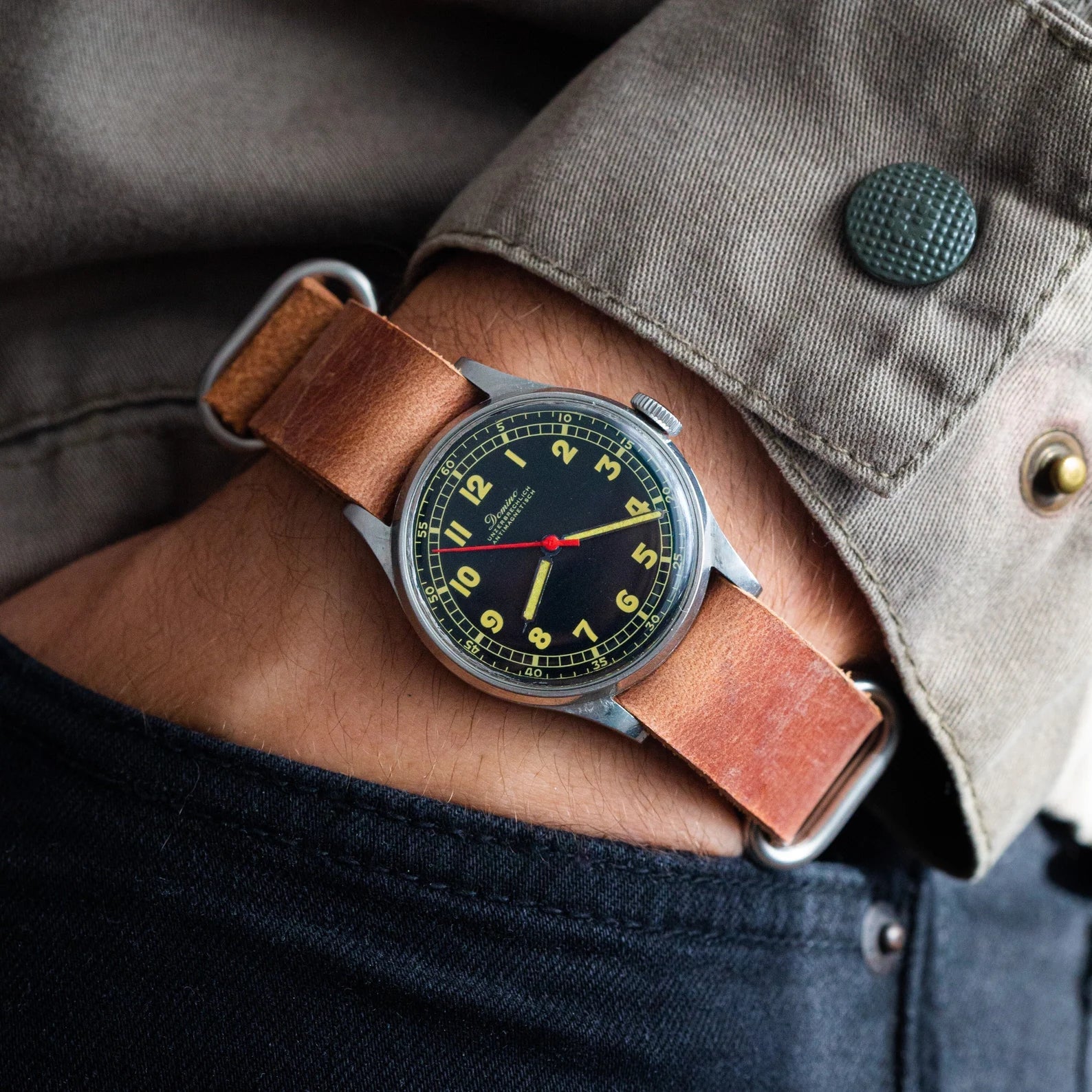 Vintage Domino Watch WW2 Swiss Military Watch VintageDuMarko